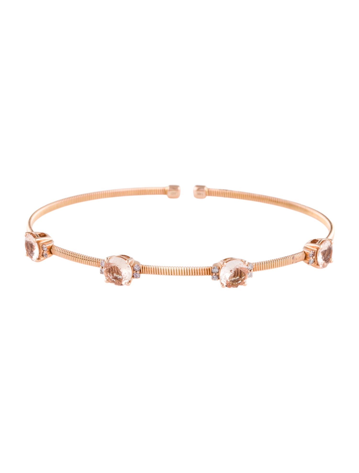 Bracelet 14K Morganite & Diamond Cuff