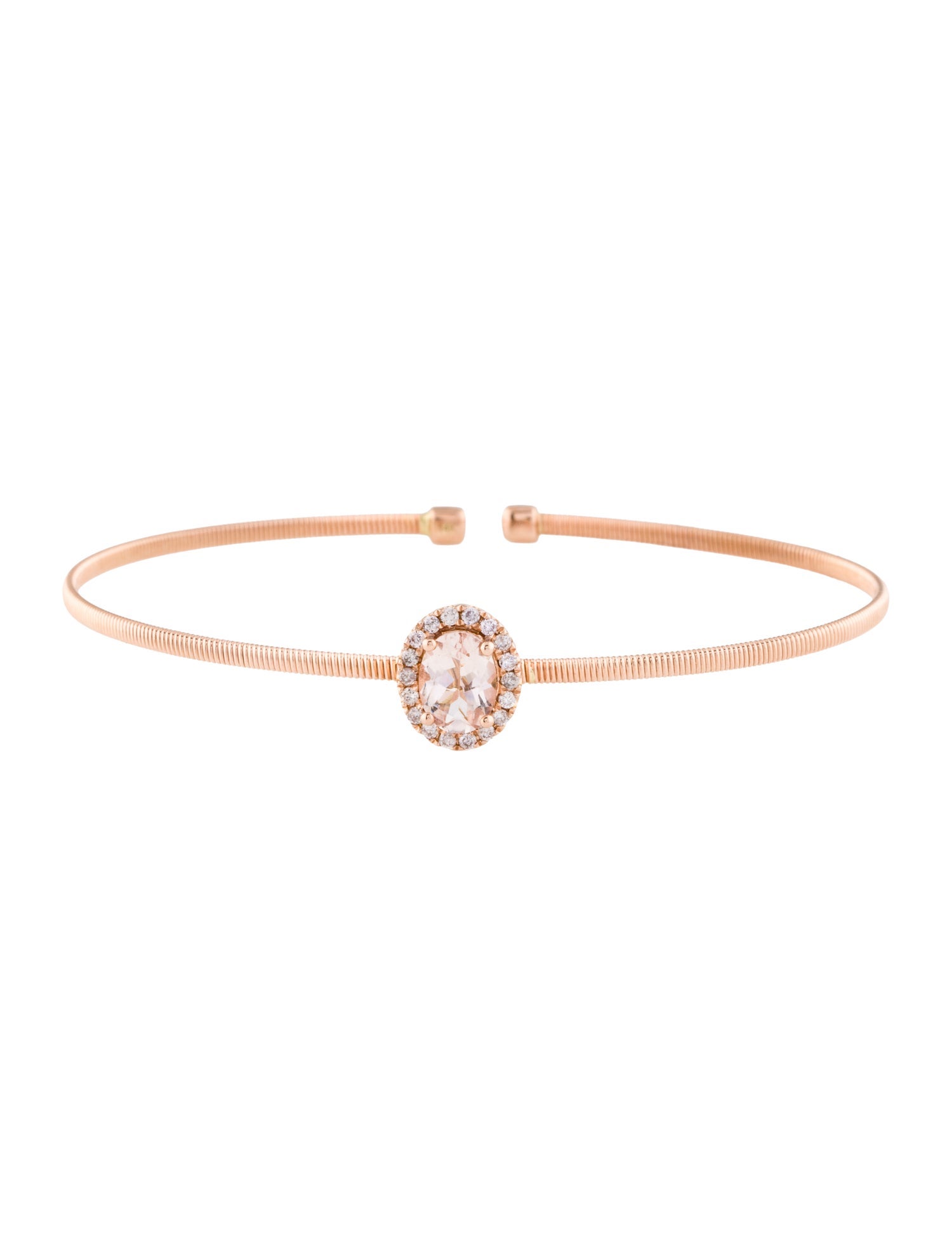 Bracelet 14K Morganite and Diamond Bangle