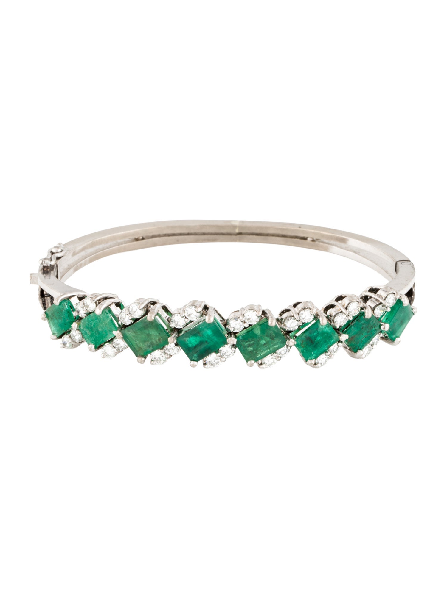 Bracelet 14K 4.93ctw Emerald & Diamond Bangle Bracelet