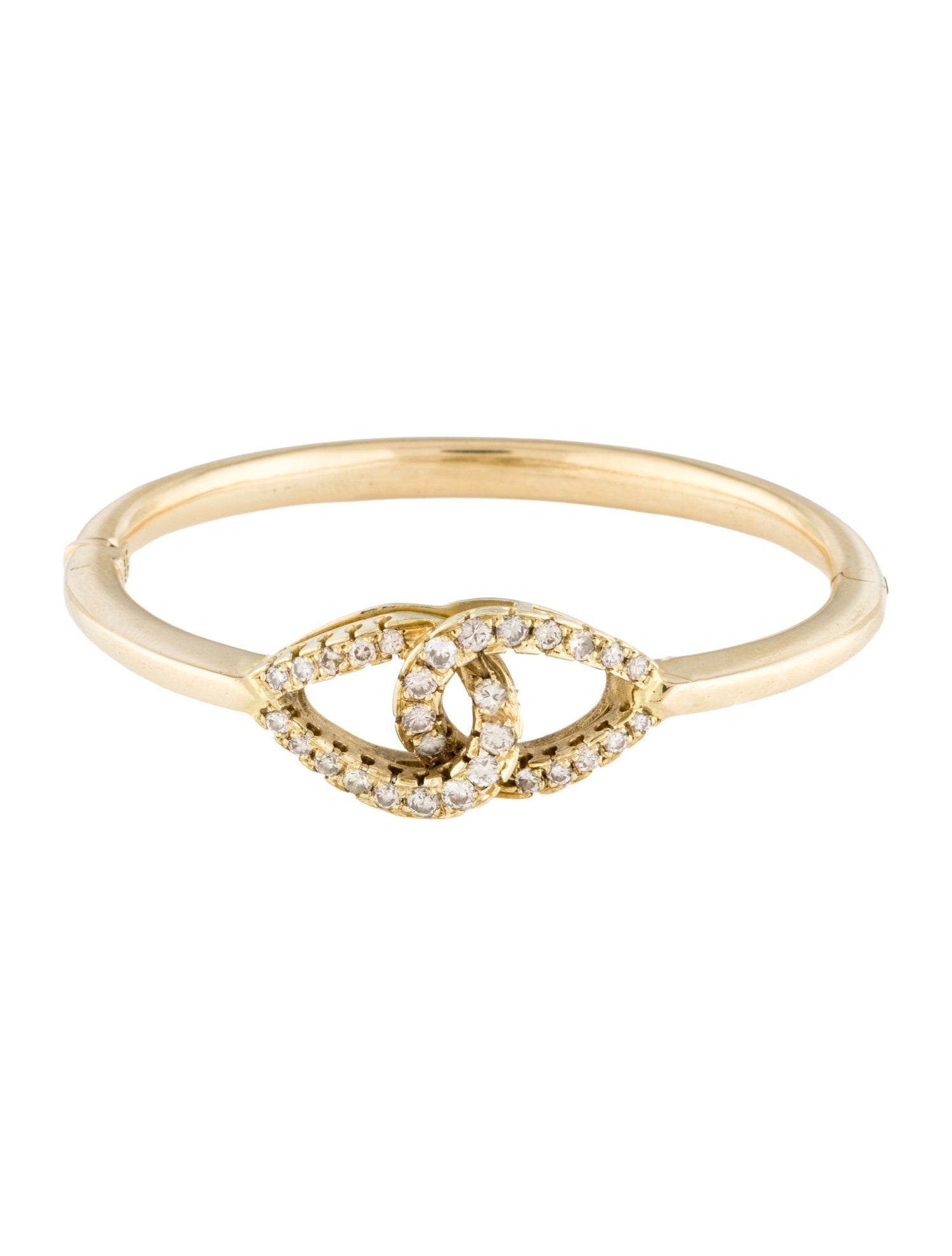 Bracelet 14K 1.26ctw Diamond Interlocking Hinged Bangle