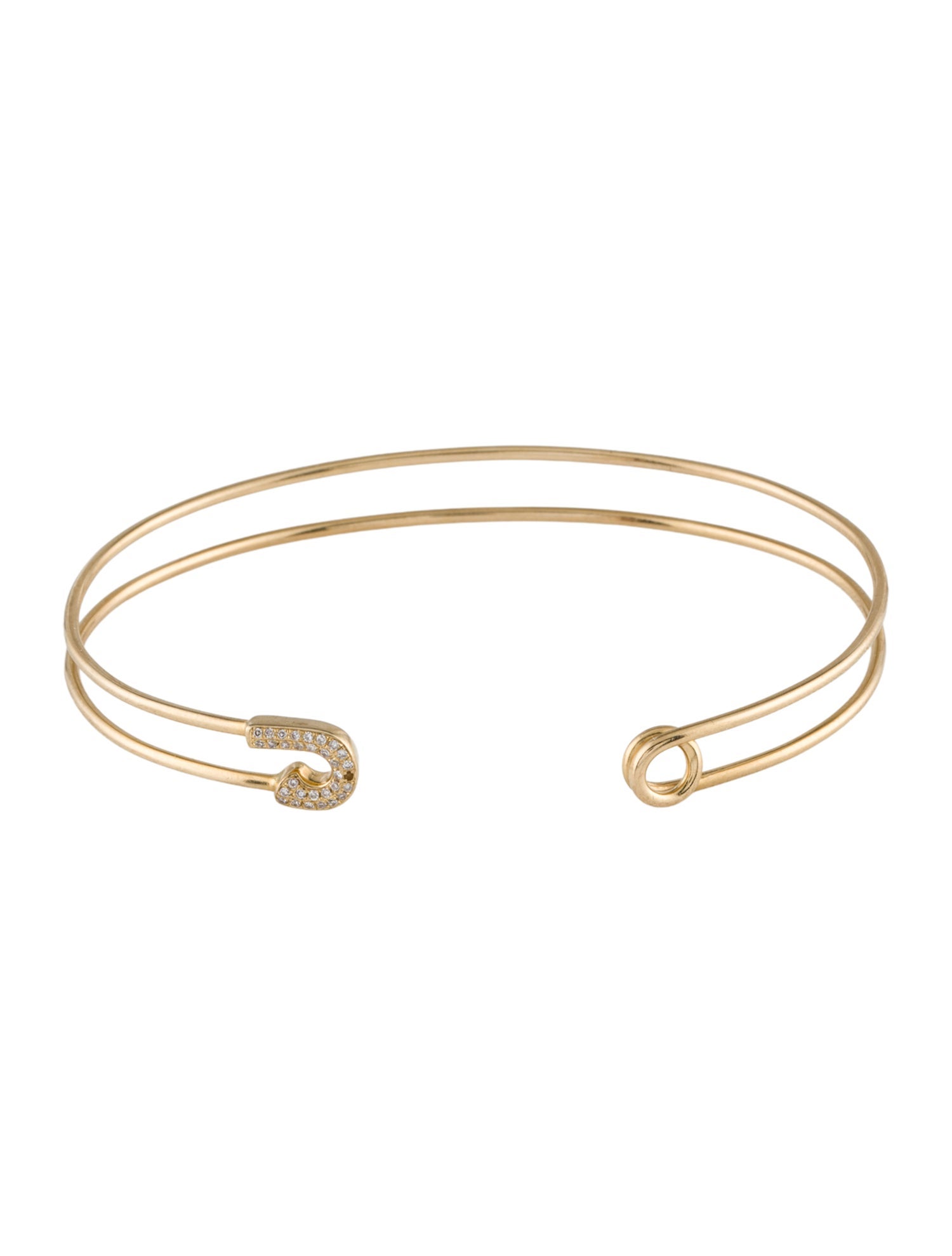 Bracelet 14K Diamond Safety Pin Cuff