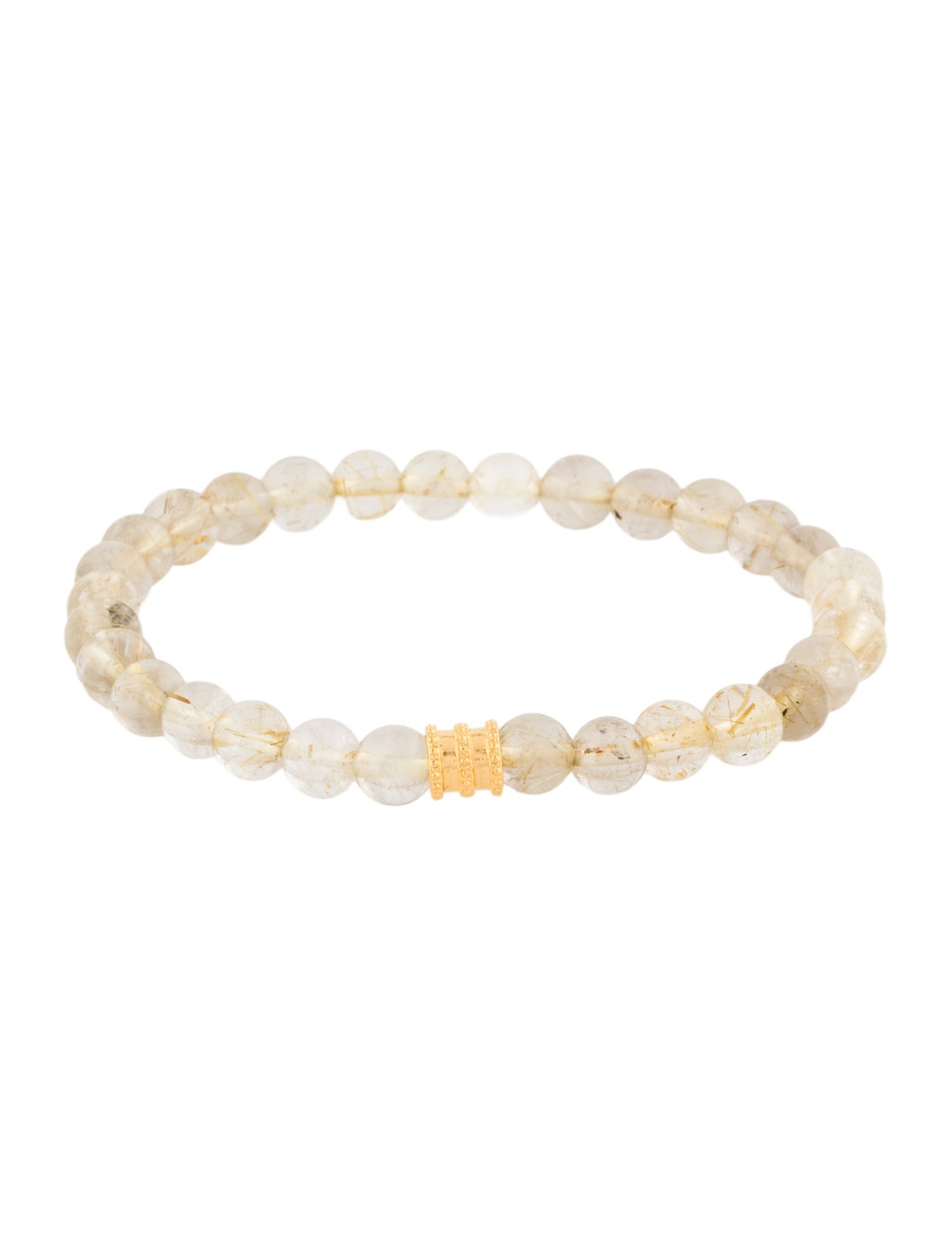 Bracelet 24K Rutilated Quartz Tube Bead