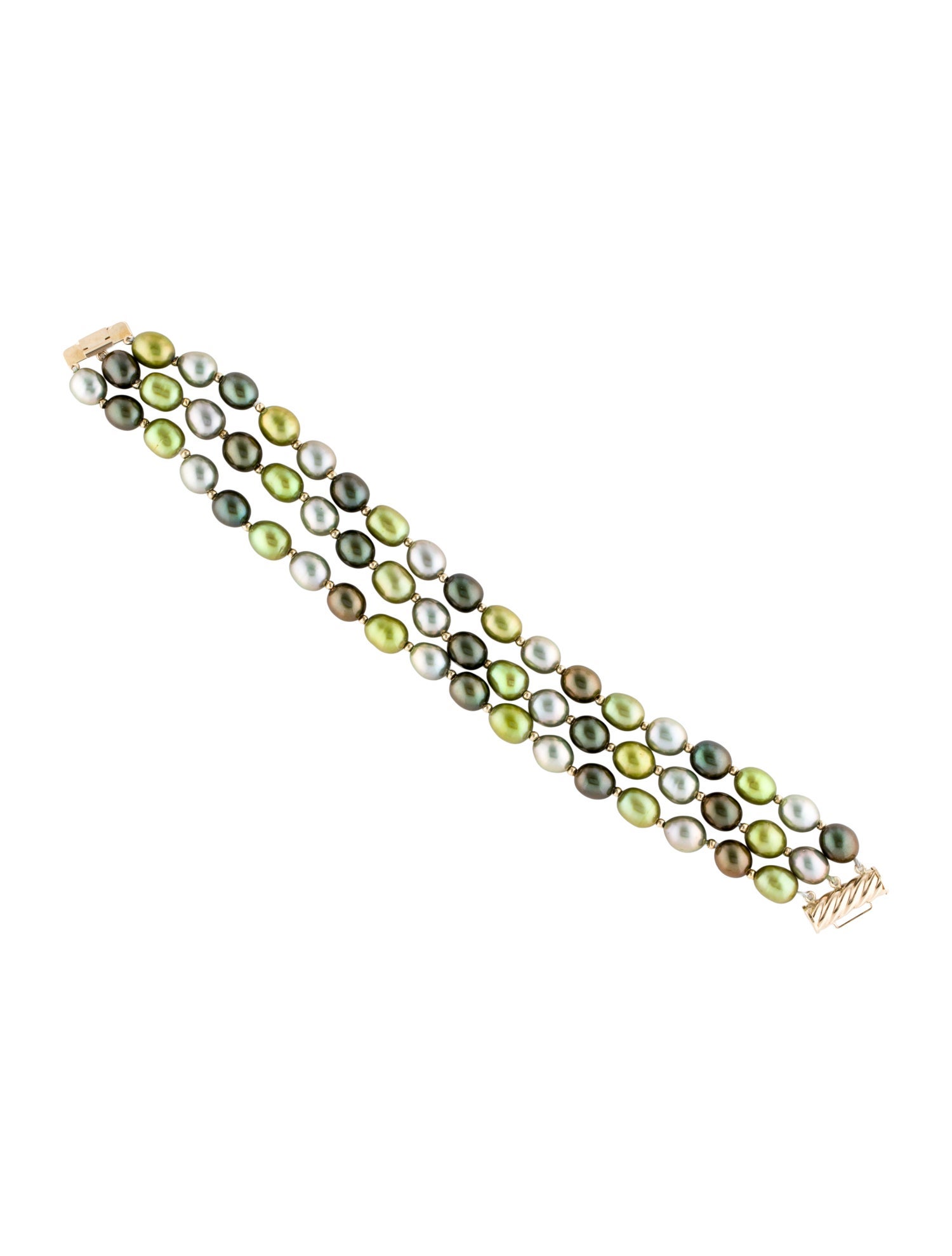 Bracelet 14K Dyed Pearl Three Strand Bead