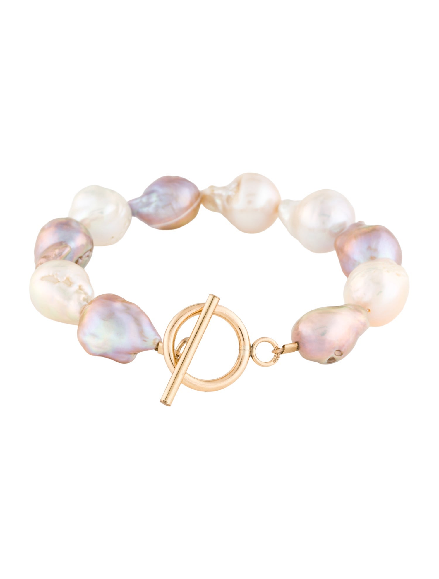 Bracelet 14K Pearl Bead Strand Toggle Clasp