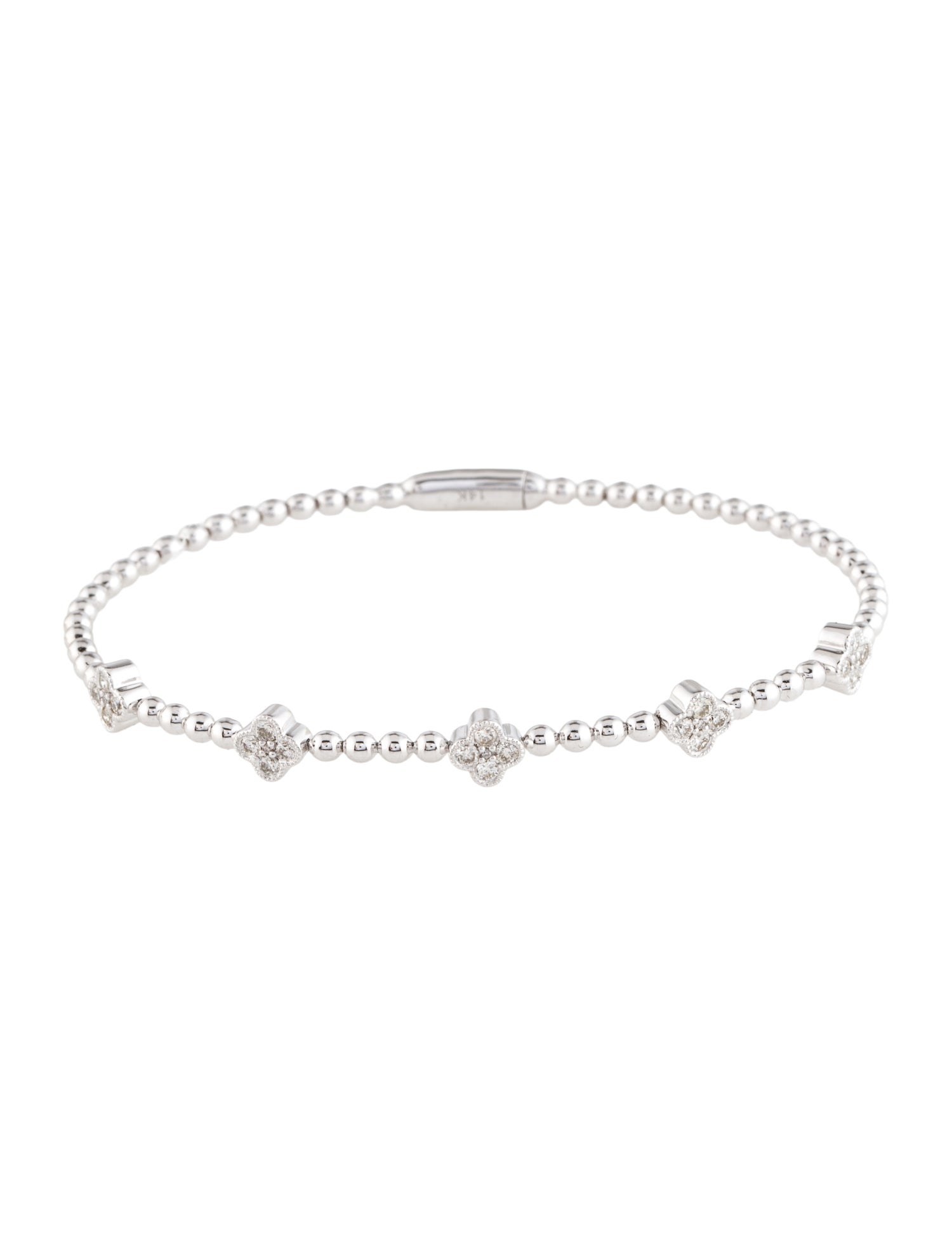 Bracelet 14K Diamond Floral Bangle
