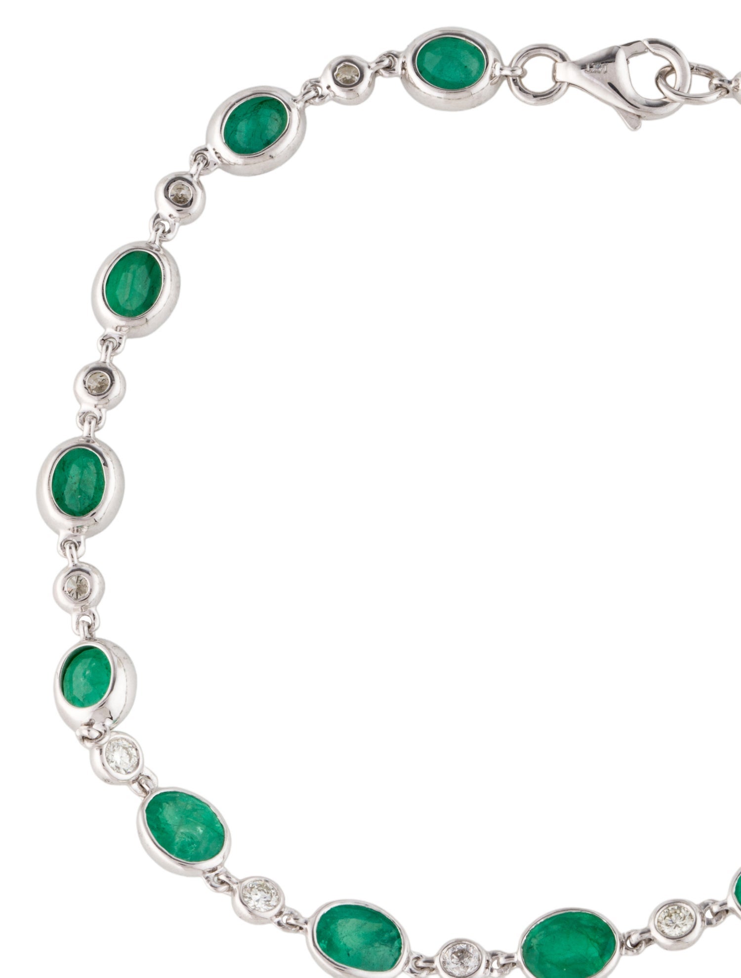 Bracelet 14K 3.33ctw Emerald & Diamond Station Bracelet