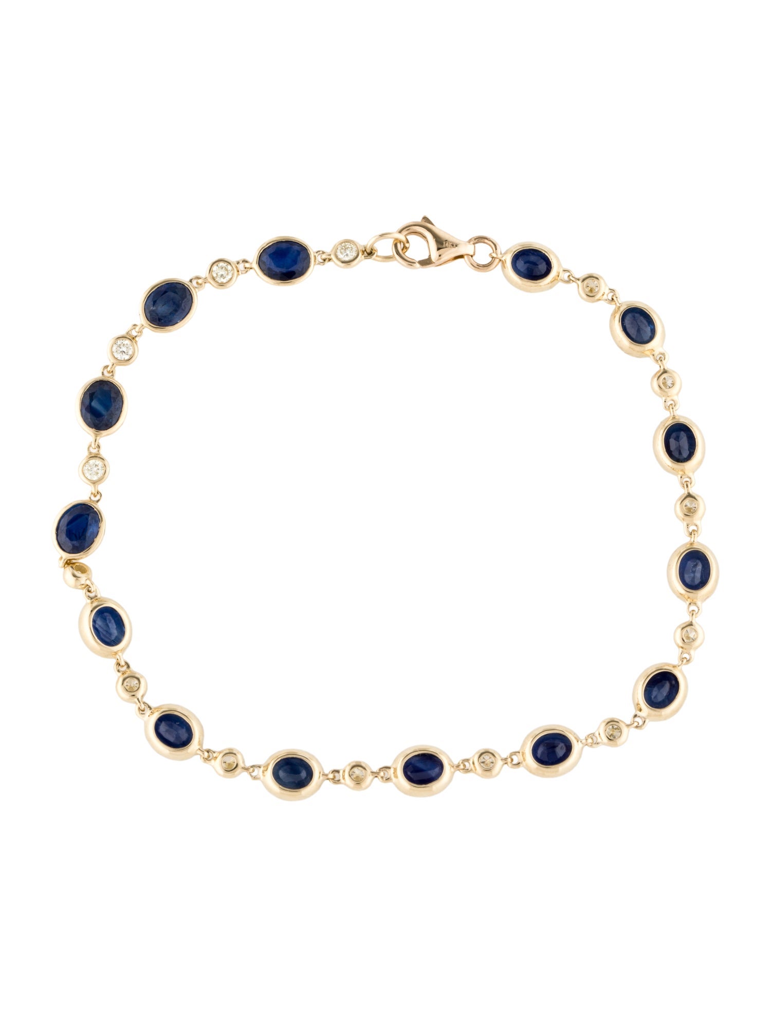 Bracelet 14K 4.50ctw Sapphire & Diamond Station Bracelet