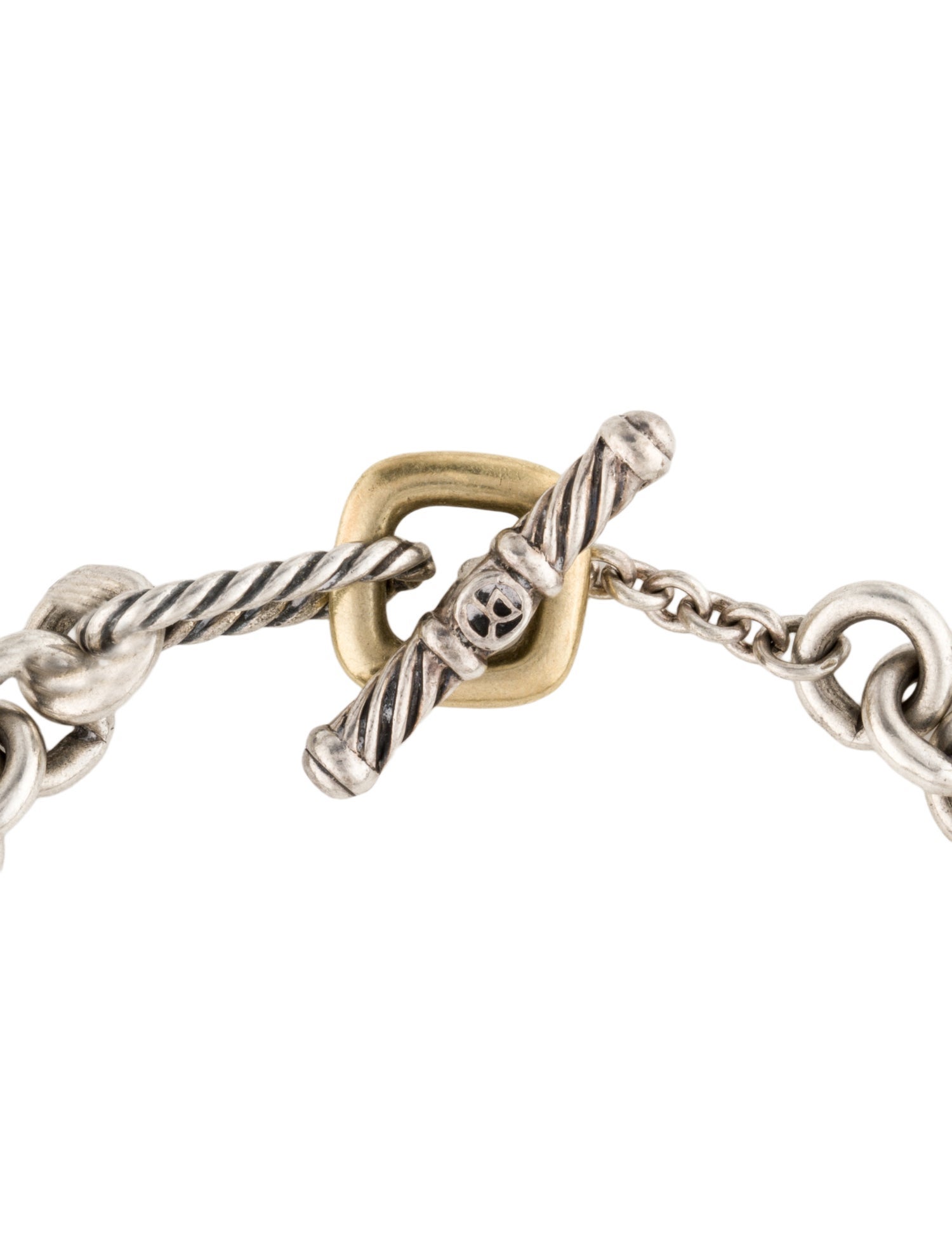 Bracelet Two-Tone Figaro Chain Toggle Bracelet