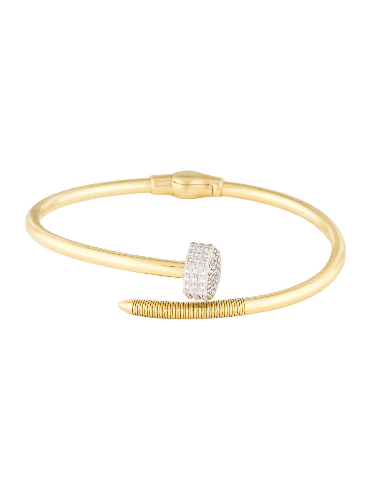 Bracelet 18K Two-Tone Diamond Nail Cuff