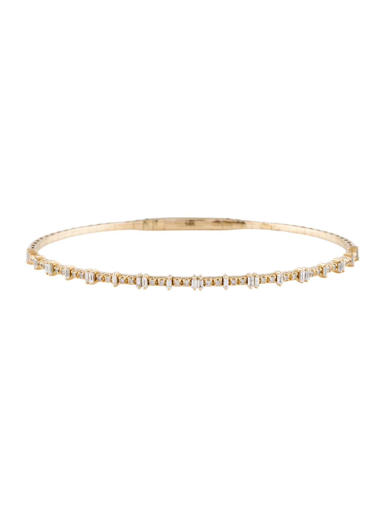 Bracelet 14K Diamond Hinged Bangle