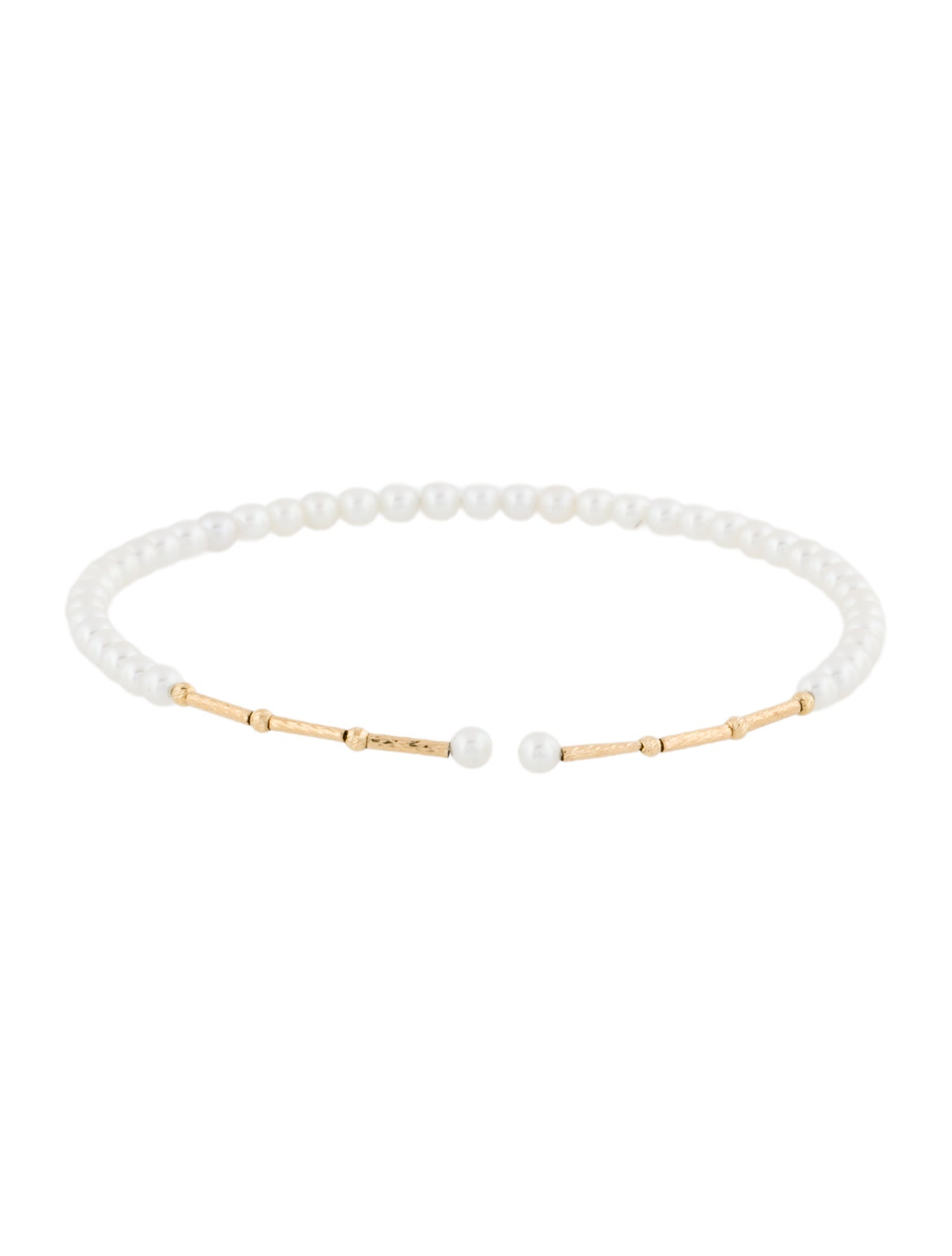 Bracelet 18K Cultured Pearl Flexible Bangle
