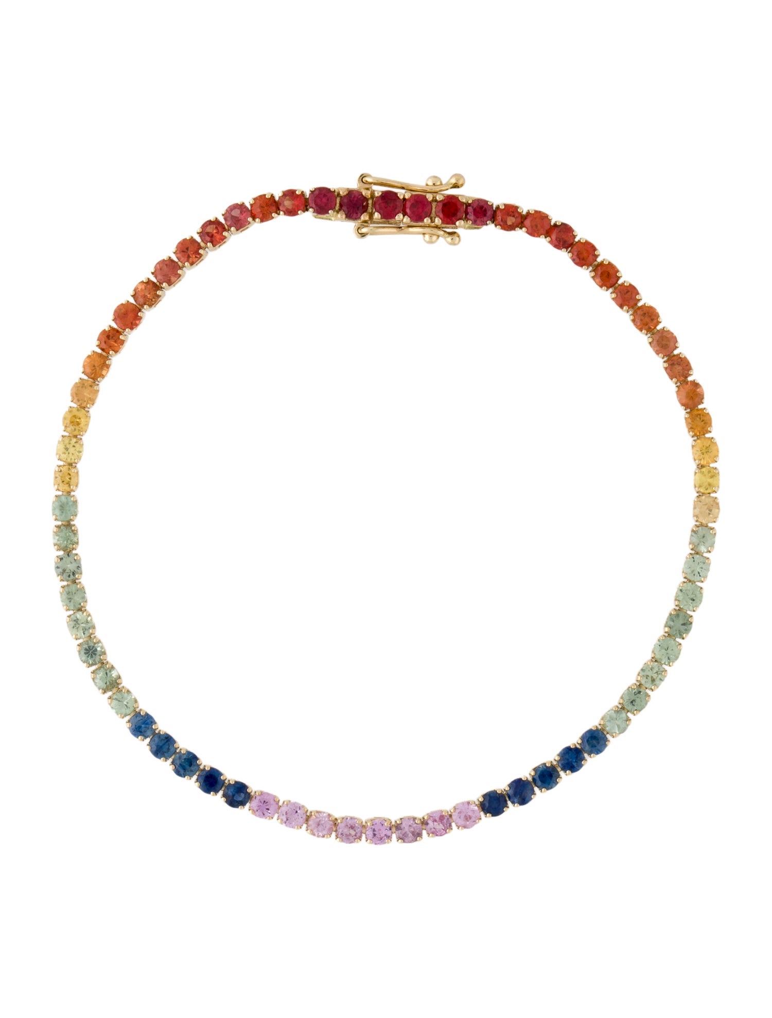 Bracelet 14K 4.62ctw Sapphire Rainbow Tennis