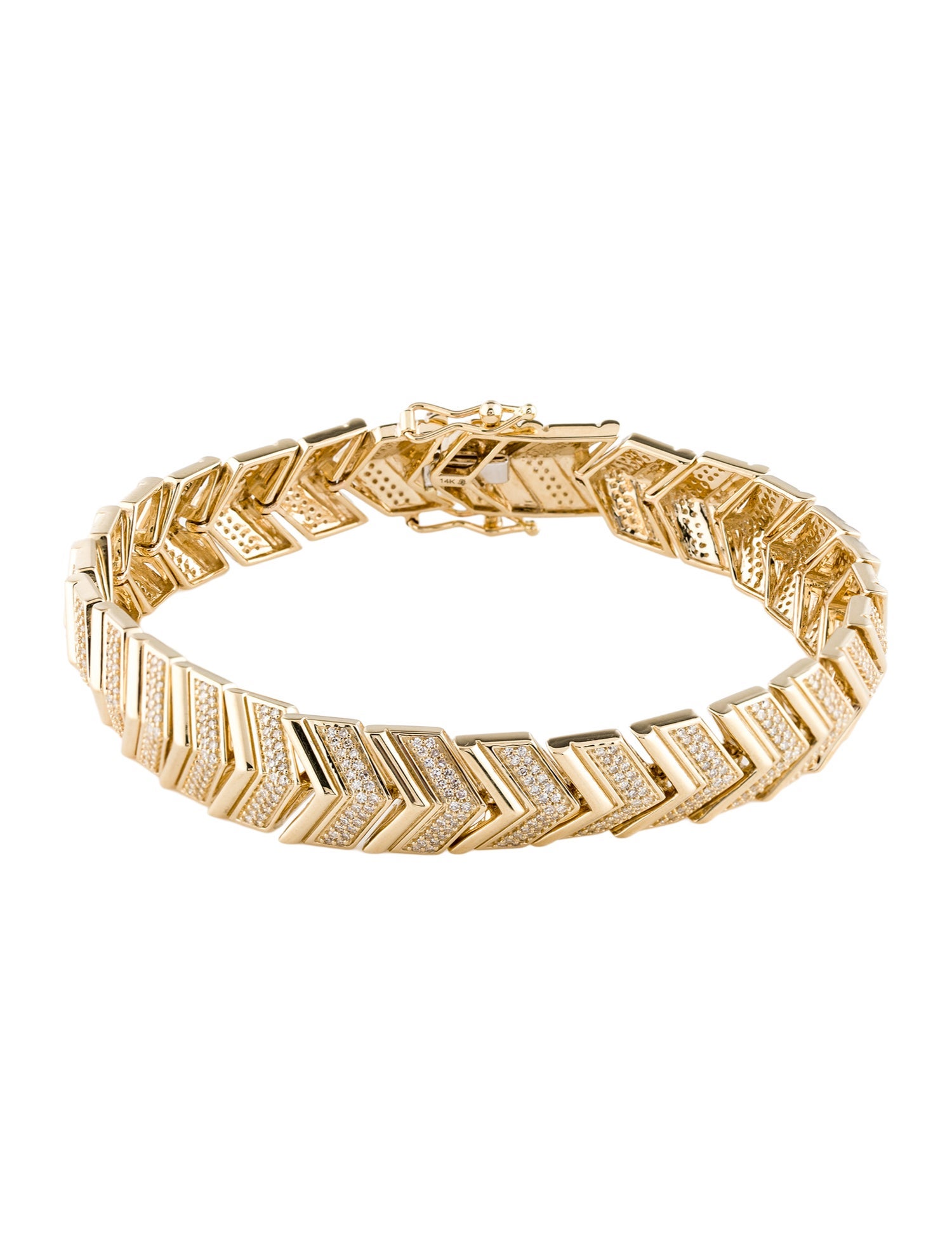 Bracelet 14K 1.50ctw Diamond Chevron Link