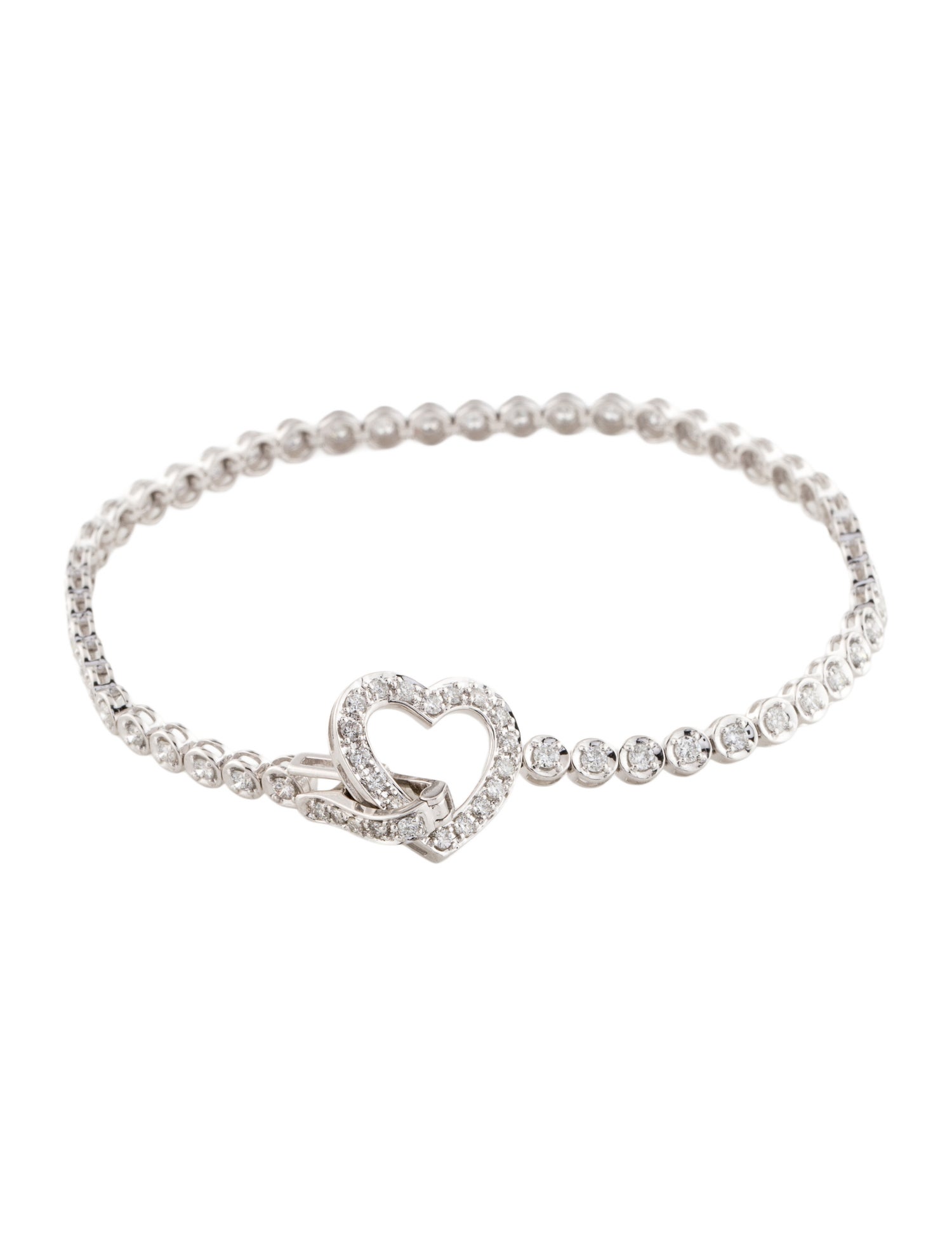 Bracelet 14K 1.25ctw Diamond Heart Tennis