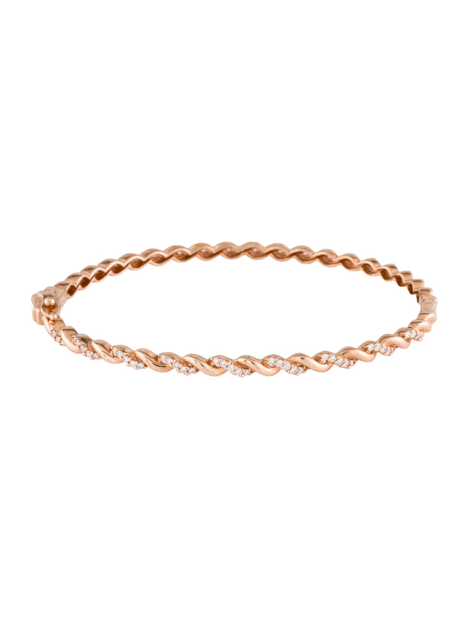 Bracelet 14K Diamond Hinged Bangle