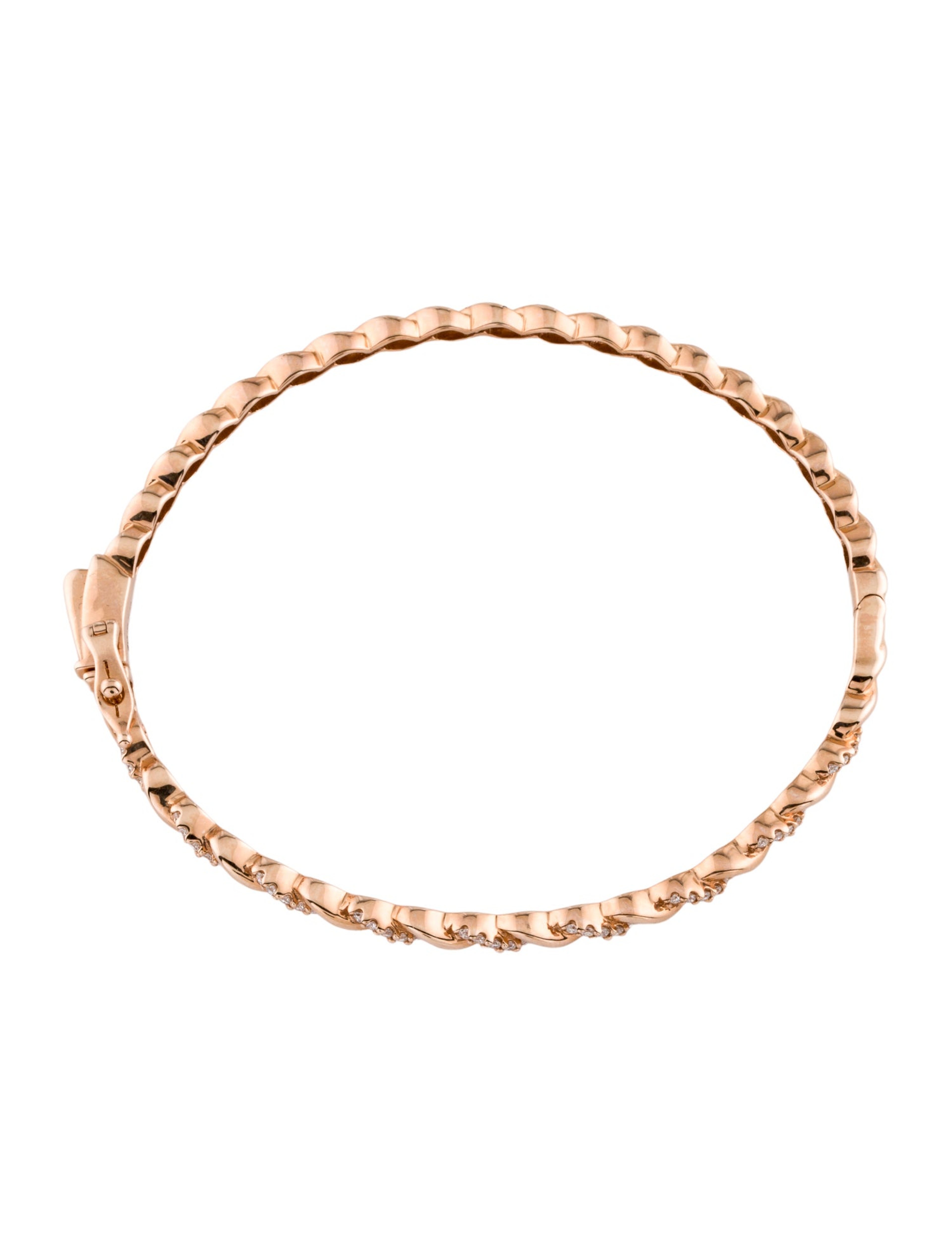 14K Diamond Hinged Bangle Bracelet