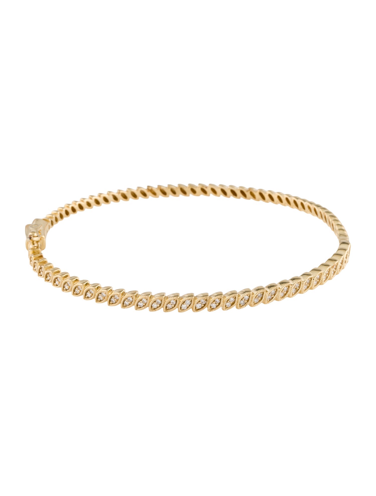 Bracelet 14K Diamond Hinged Bangle