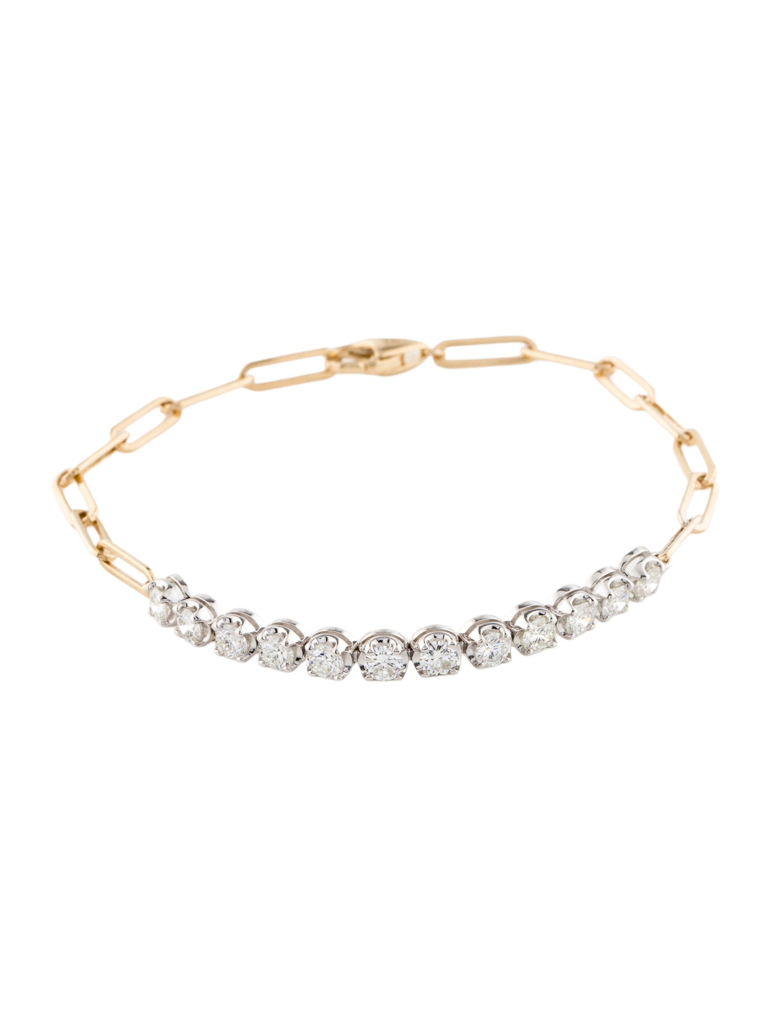 Bracelet 14K 1.56ctw Diamond Paper Clip
