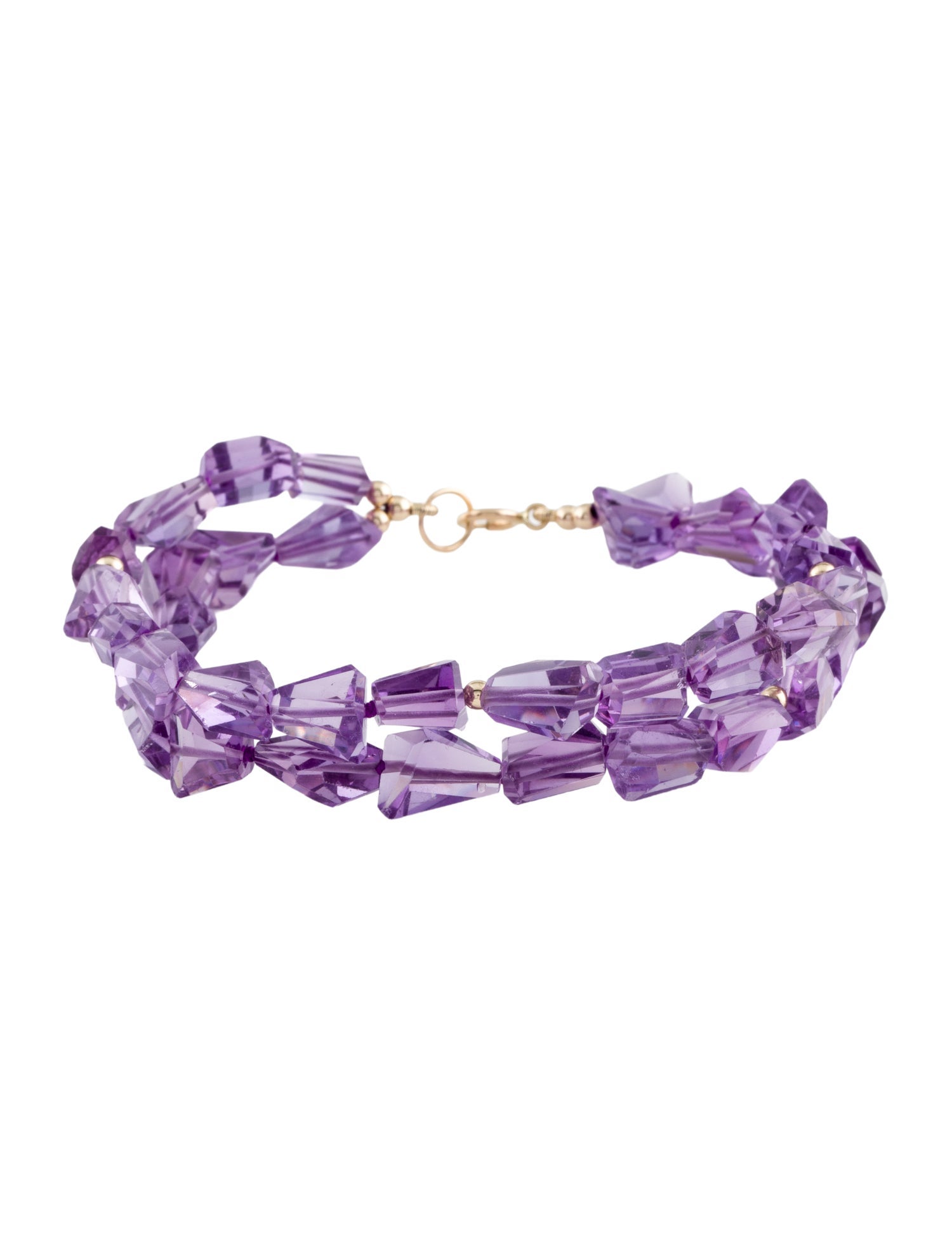Bracelet 14K Amethyst Double Strand Bead