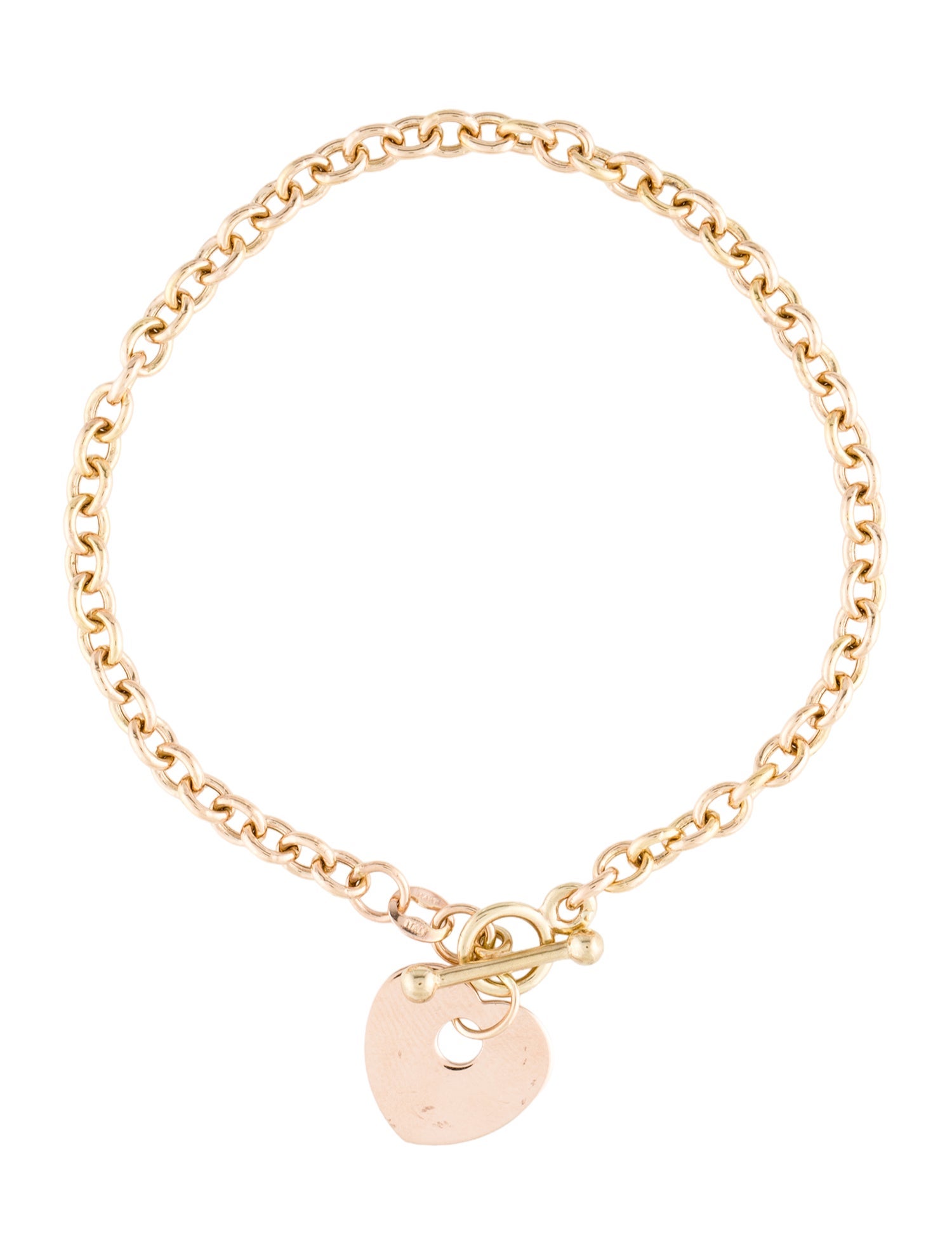 Bracelet 14K Heart Charm Toggle Bracelet