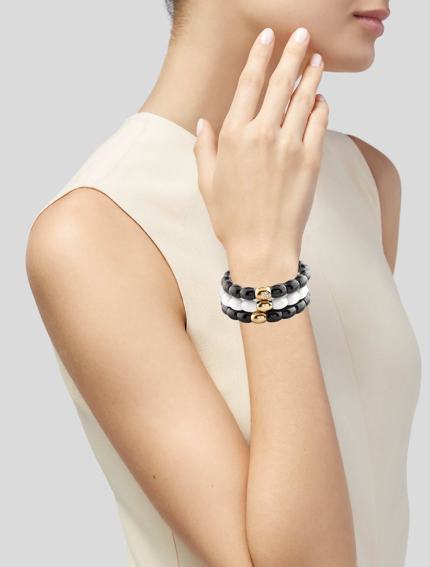 Bracelet 18K Diamond & Ceramic Bangle