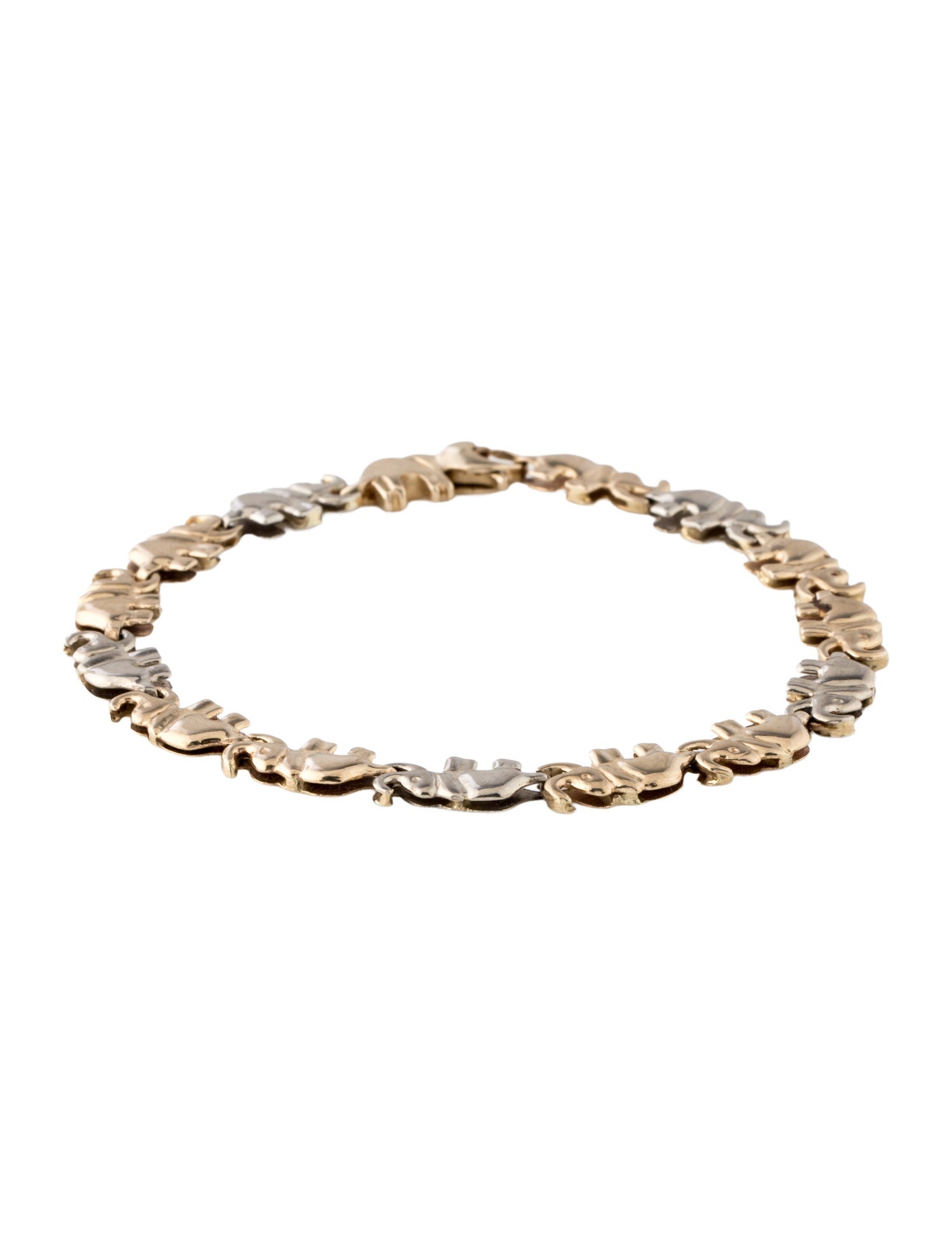 Bracelet 14K Two-Tone Elephant Link