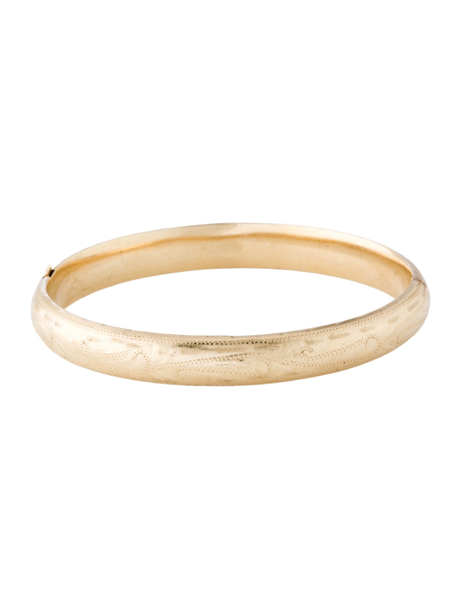 Bracelet 14K Engraved Bangle Bracelet