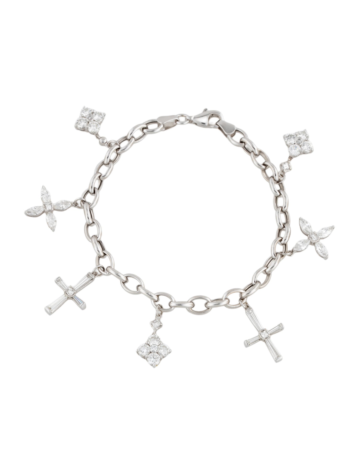 Bracelet 18K 3.78ctw Diamond Charm