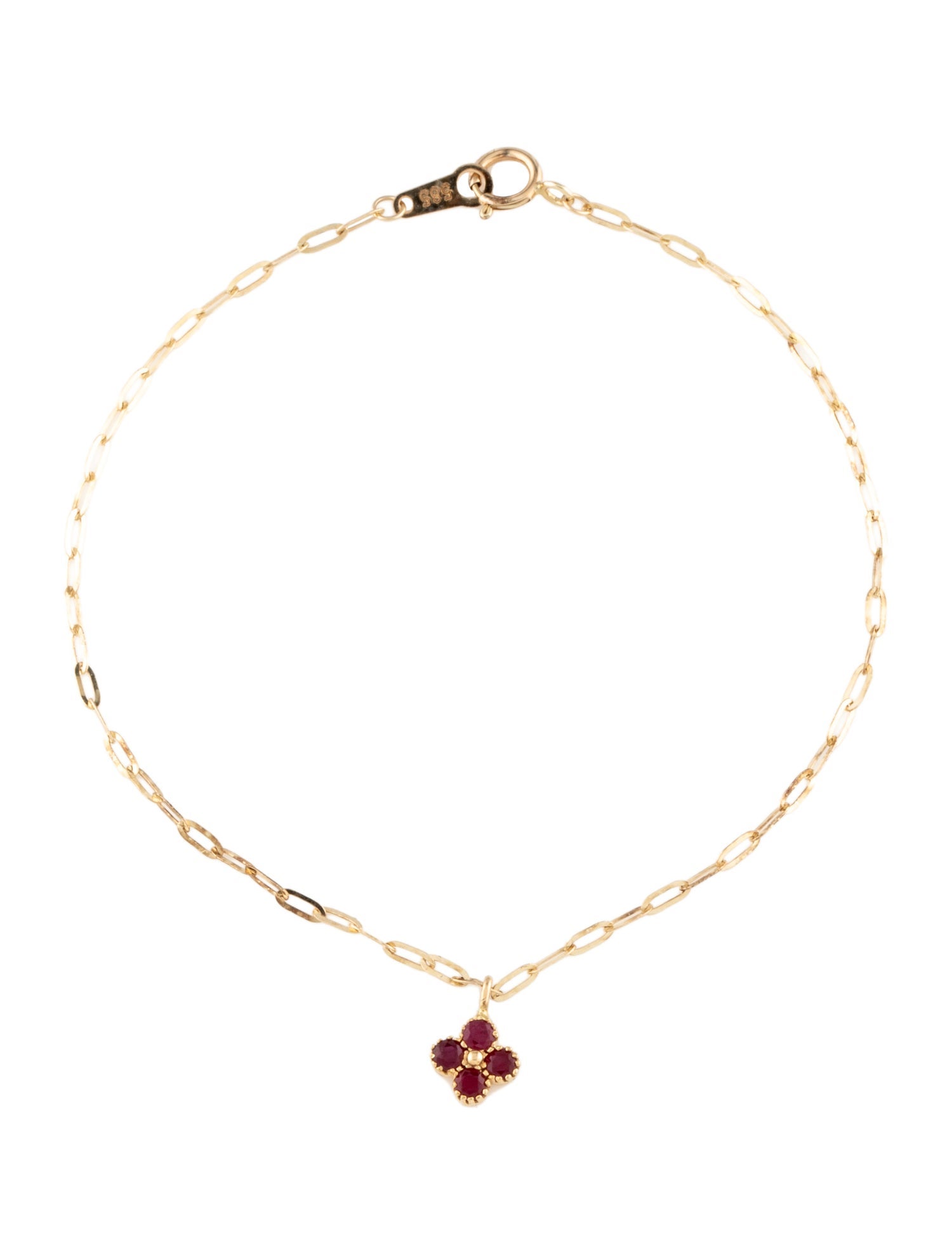 Bracelet 14K Ruby Charm