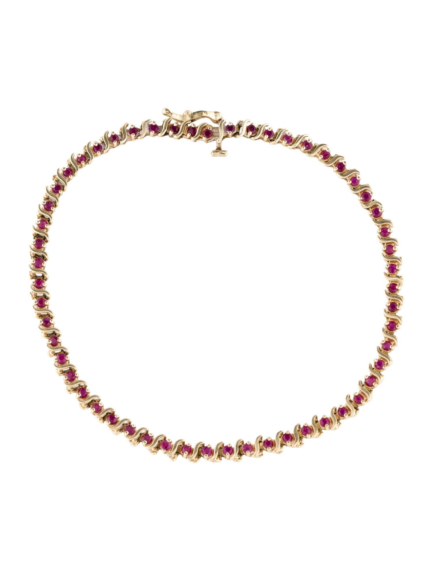 Bracelet 14K 1.04ctw Ruby 'S' Link Tennis