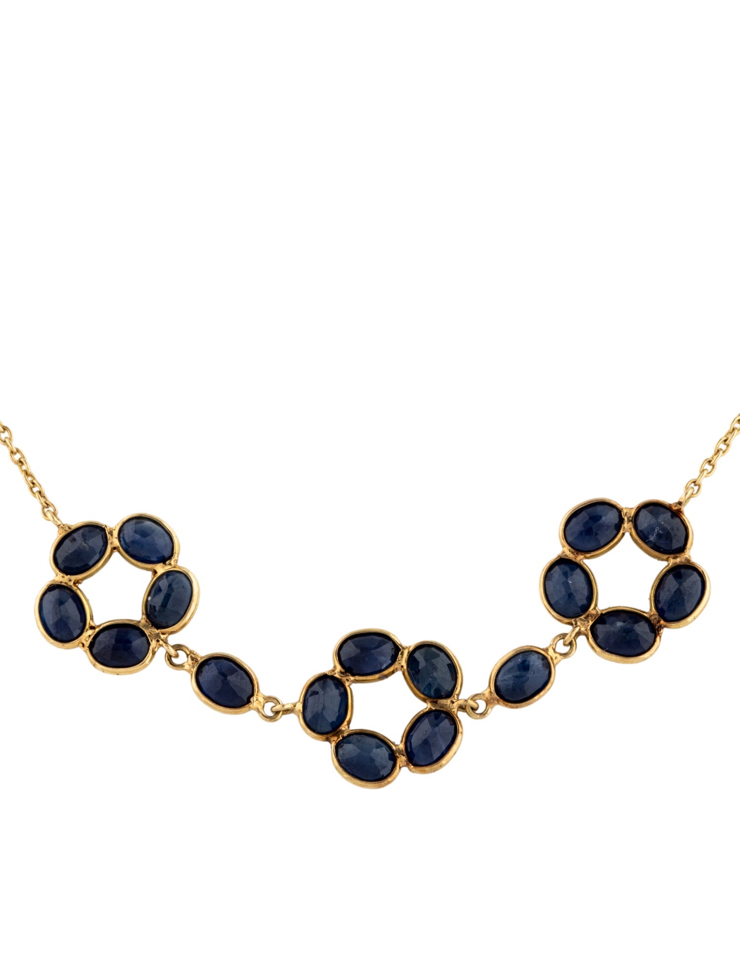 Bracelet 18K 2.70ctw Sapphire Flower Station