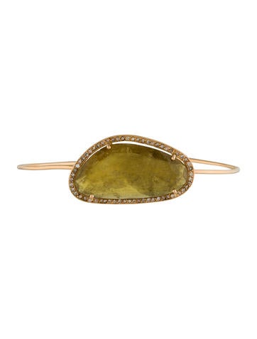 18K Tourmaline & Diamond Bangle