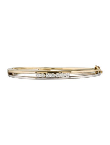 14K Diamond Bi-Color Hinged Bangle