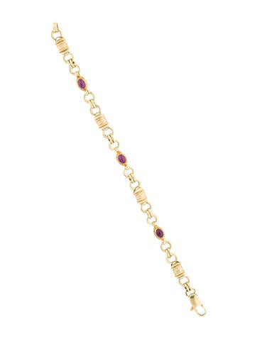 18K Ruby Cabochon Link Bracelet