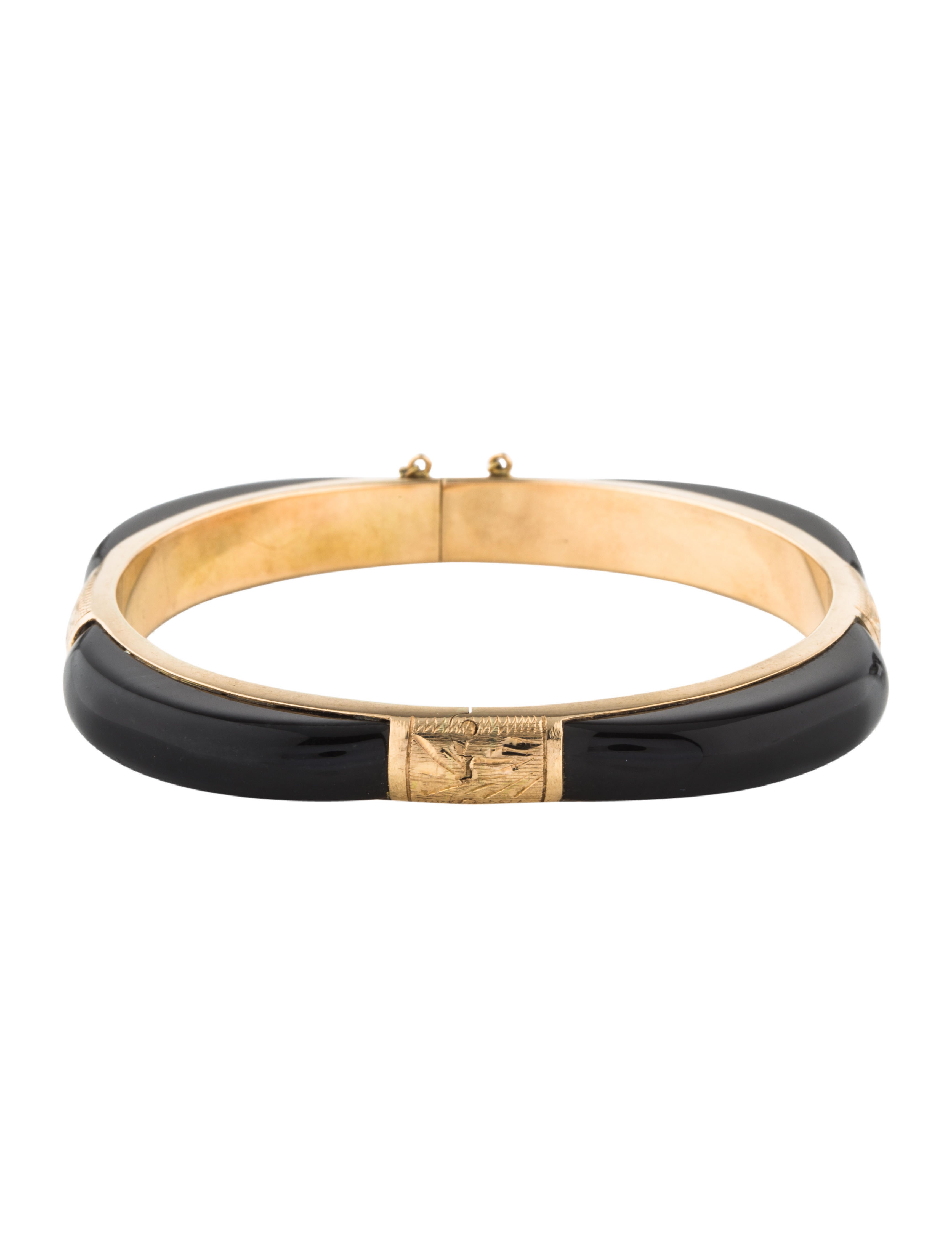 Bracelet 14K Onyx Bangle Bracelets BRACE32679 The RealReal