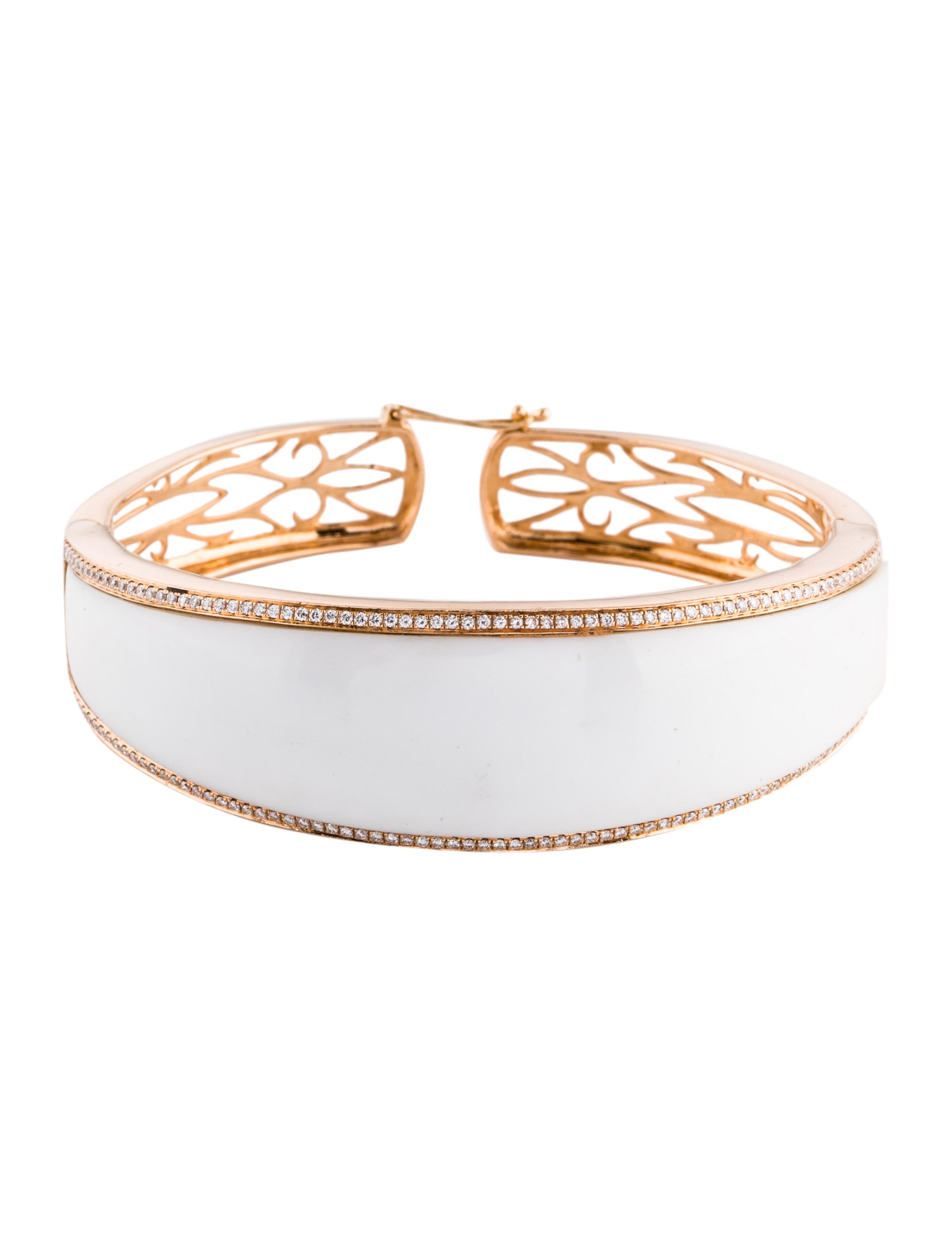 Bracelet 14K White Jasper & Diamond Bracelet