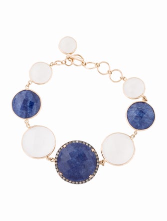 Bracelet 18K Dyed Quartzite & Quartz Bracelet