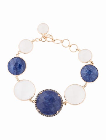 Bracelet Link 18K Dyed Quartzite & Quartz