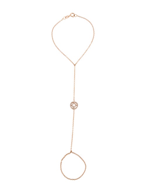 14K Diamond Hand Chain Bracelet rose