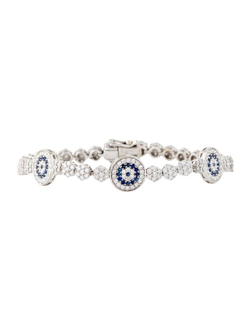 Bracelet 18K Diamond & Sapphire Link Bracelet whit