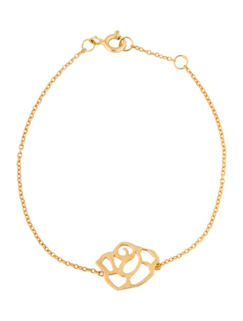 18K Flower Station Bracelet yellow