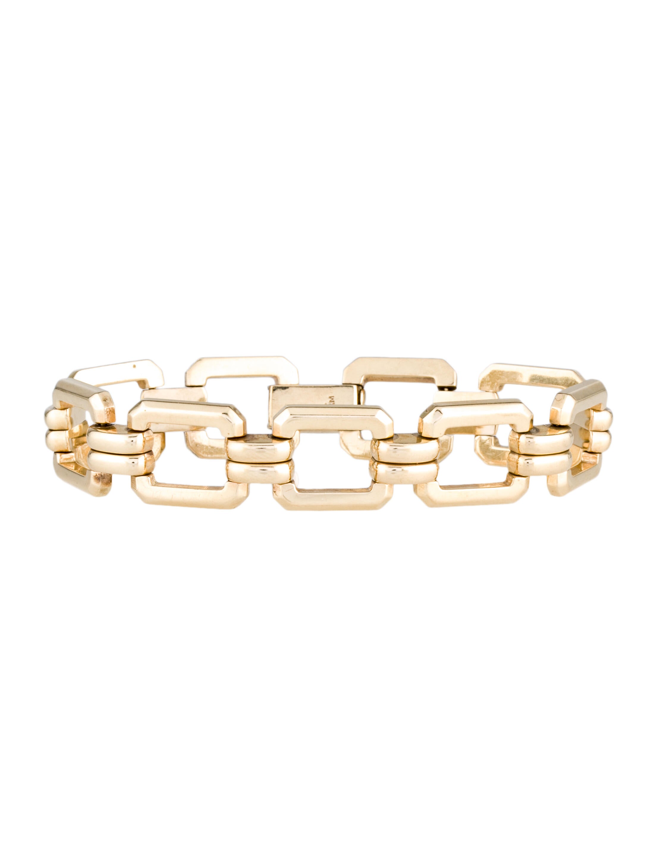 Bracelet 14k Rectangular Link Bracelet 14K Yellow Gold Link