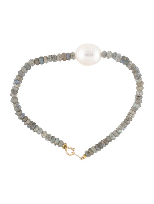 Bracelet 14K Pearl & Labradorite Bead Bracelet