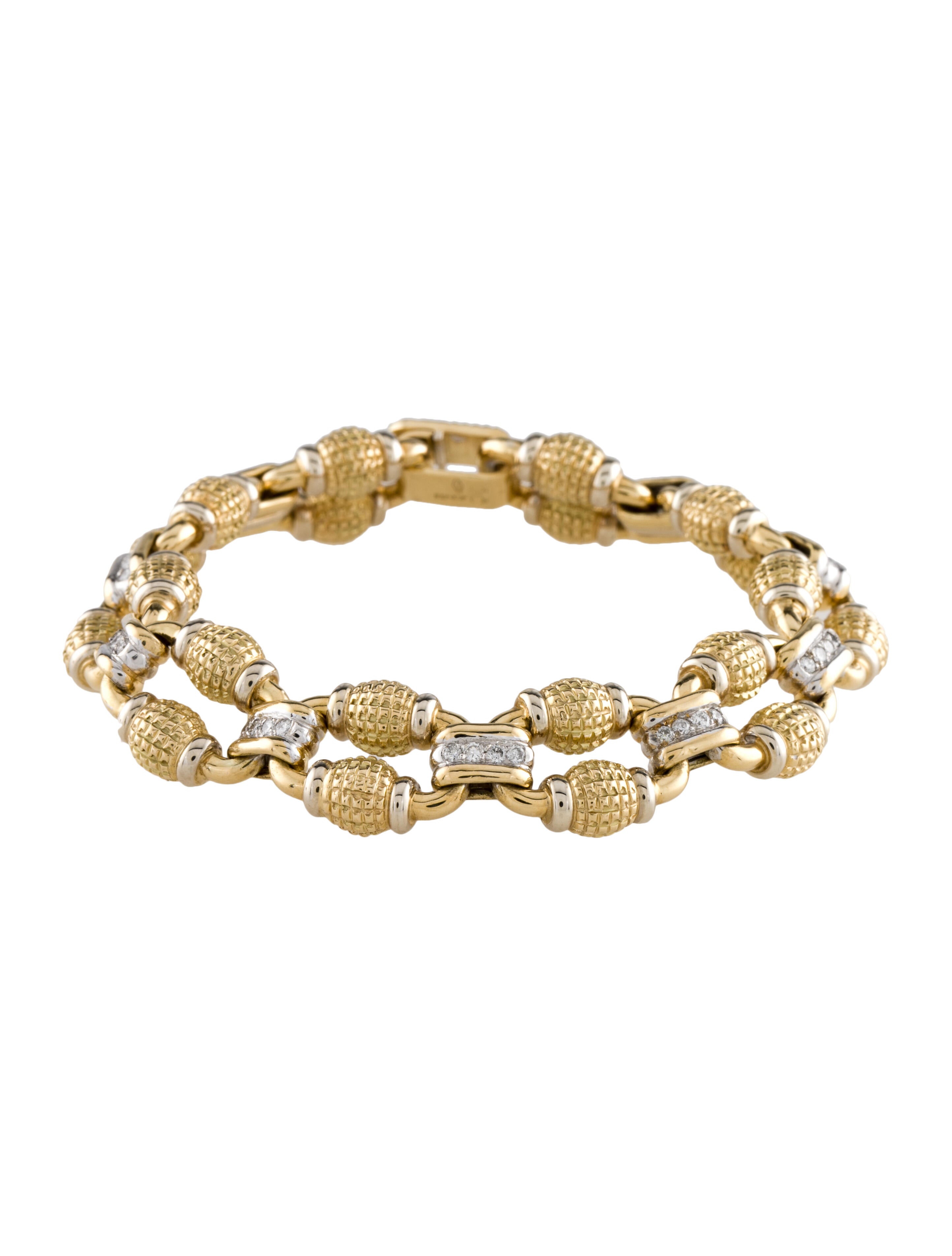 Bracelet 18K Diamond Link Bracelet 18K Yellow Gold Link, Bracelets