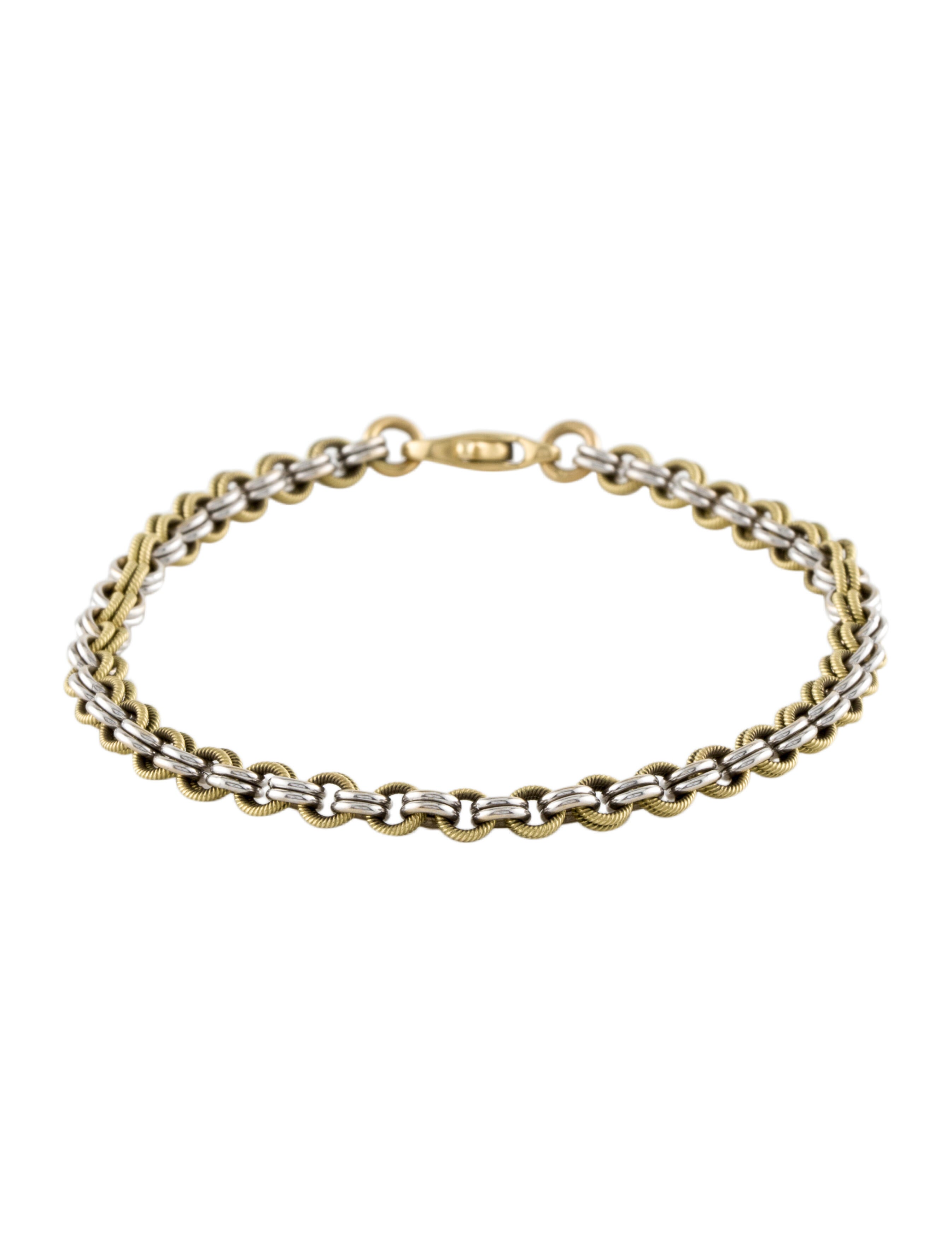 Bracelet TwoTone Link Bracelet 18K Yellow Gold Link, Bracelets