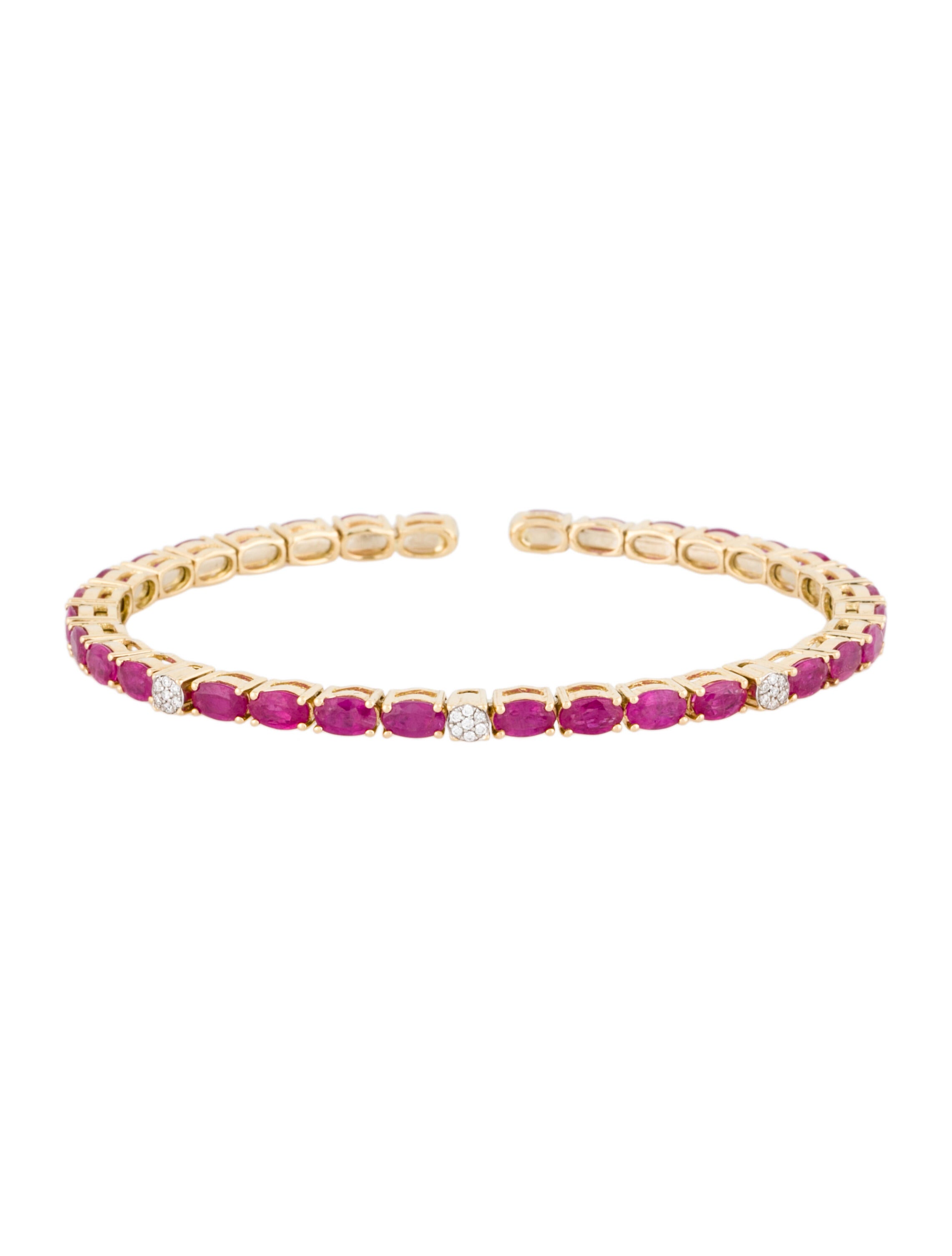Bracelet 18K 7.12ctw Ruby & Diamond Cuff Bracelet