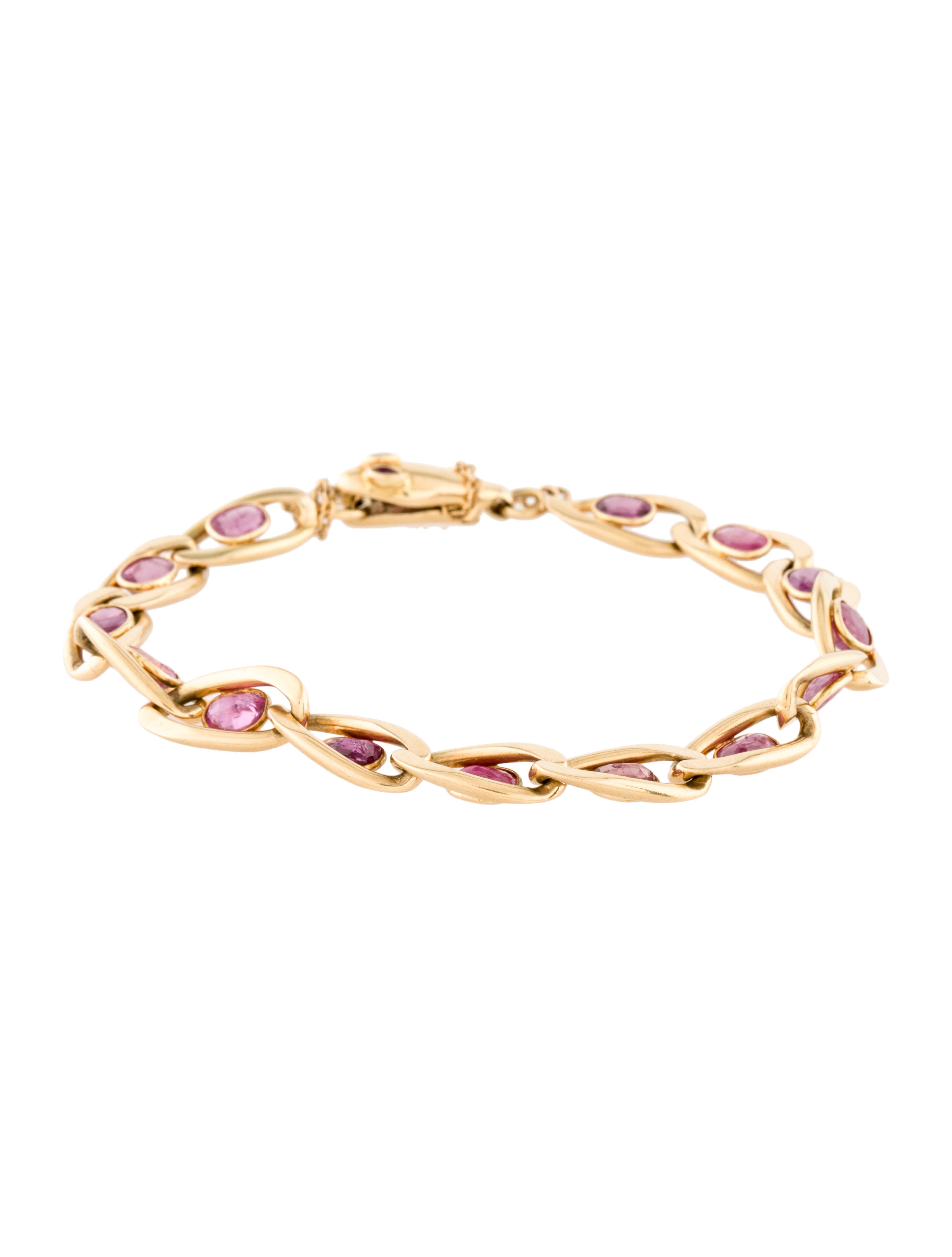 Bracelet 14K 7.75ctw Ruby Snake Link Bracelet 14K Yellow Gold Link, Bracelets BRACE94520