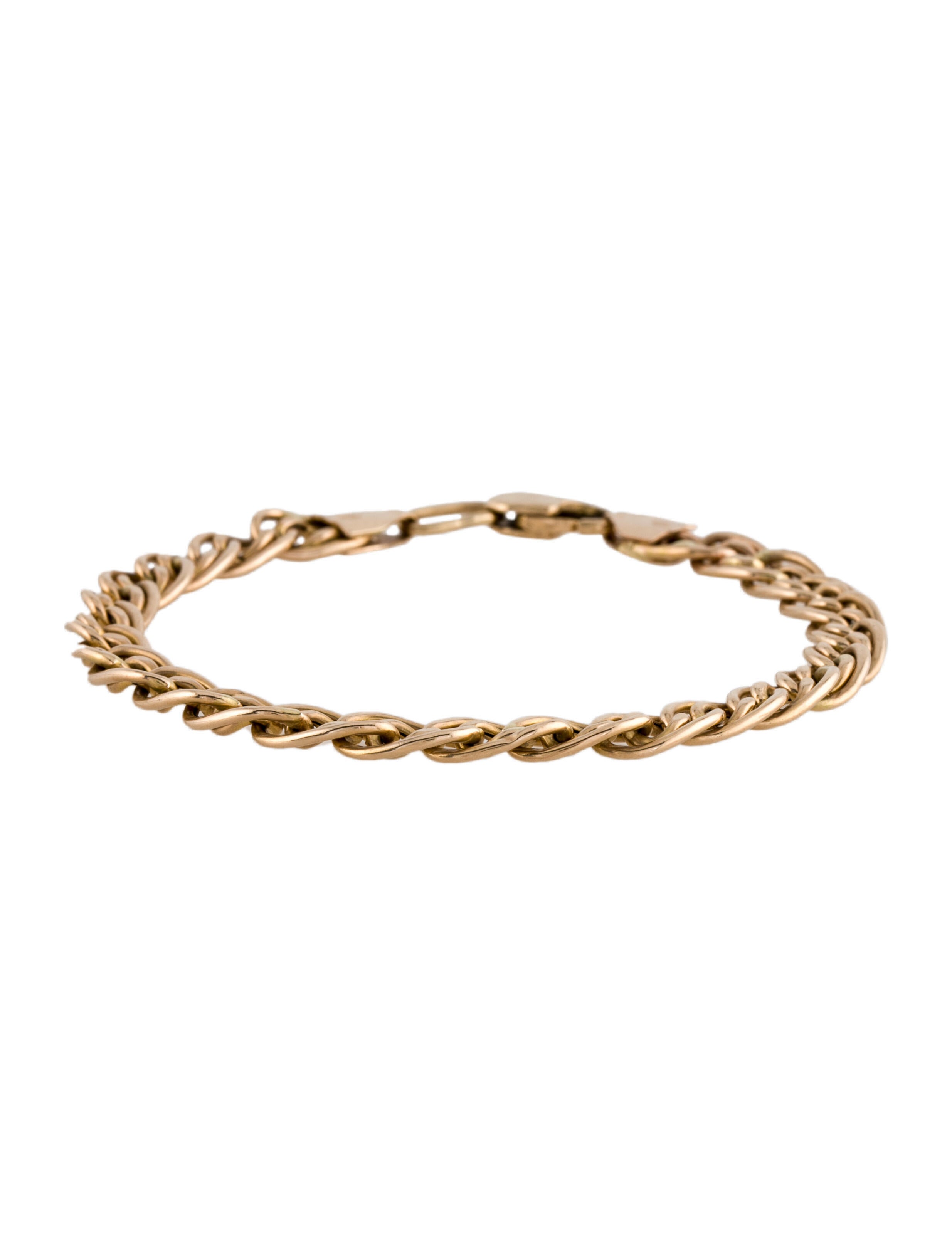 Bracelet 14K Double Link Bracelet 14K Rose Gold Link, Bracelets