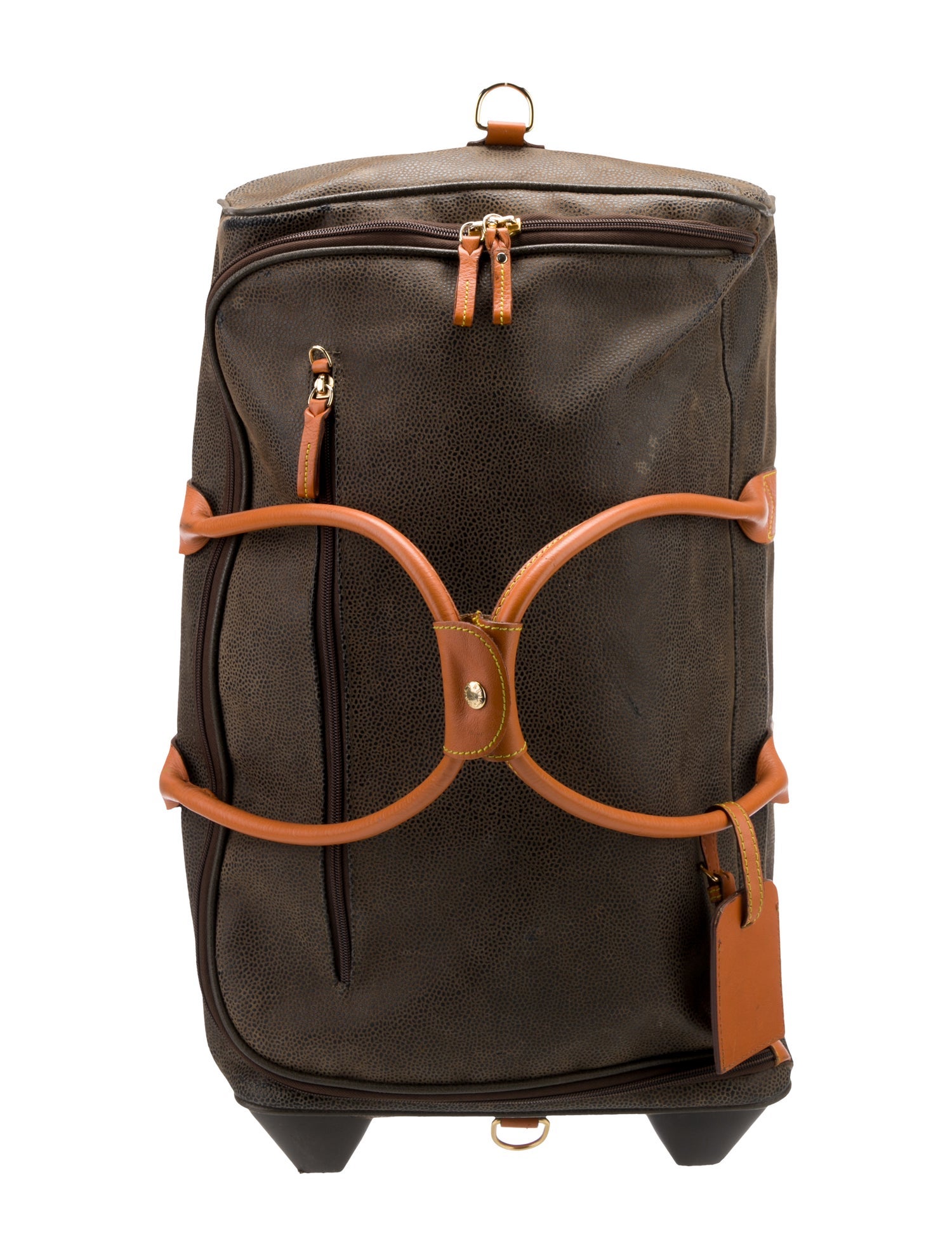 Bric's Embossed Leather Rolling Suitcase