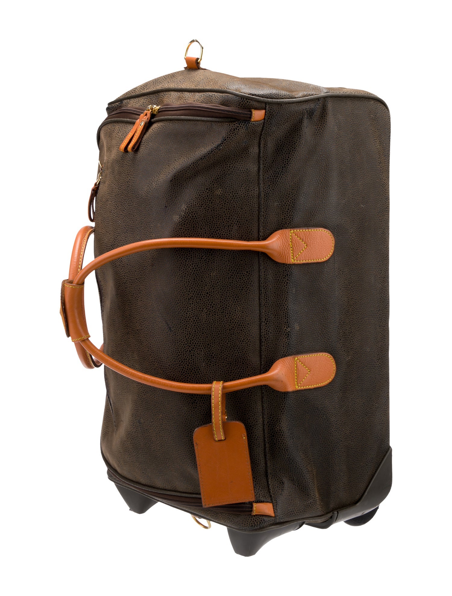 Bric's Embossed Leather Rolling Suitcase